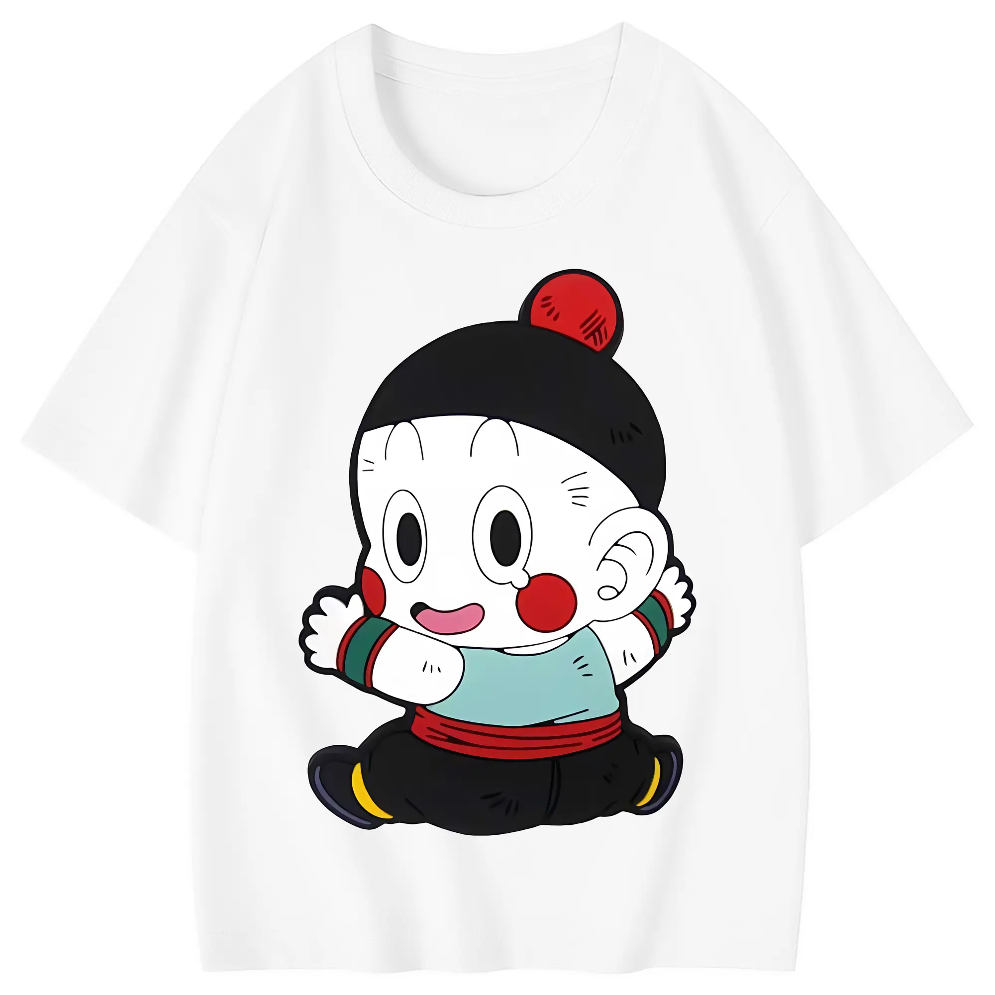 ドラゴンボール グッズ チャオズ - 綿100％ キッズTシャツ ・ フロントプリント ・ 快適 通気性 ・ スポーツ カジュアル 散歩用