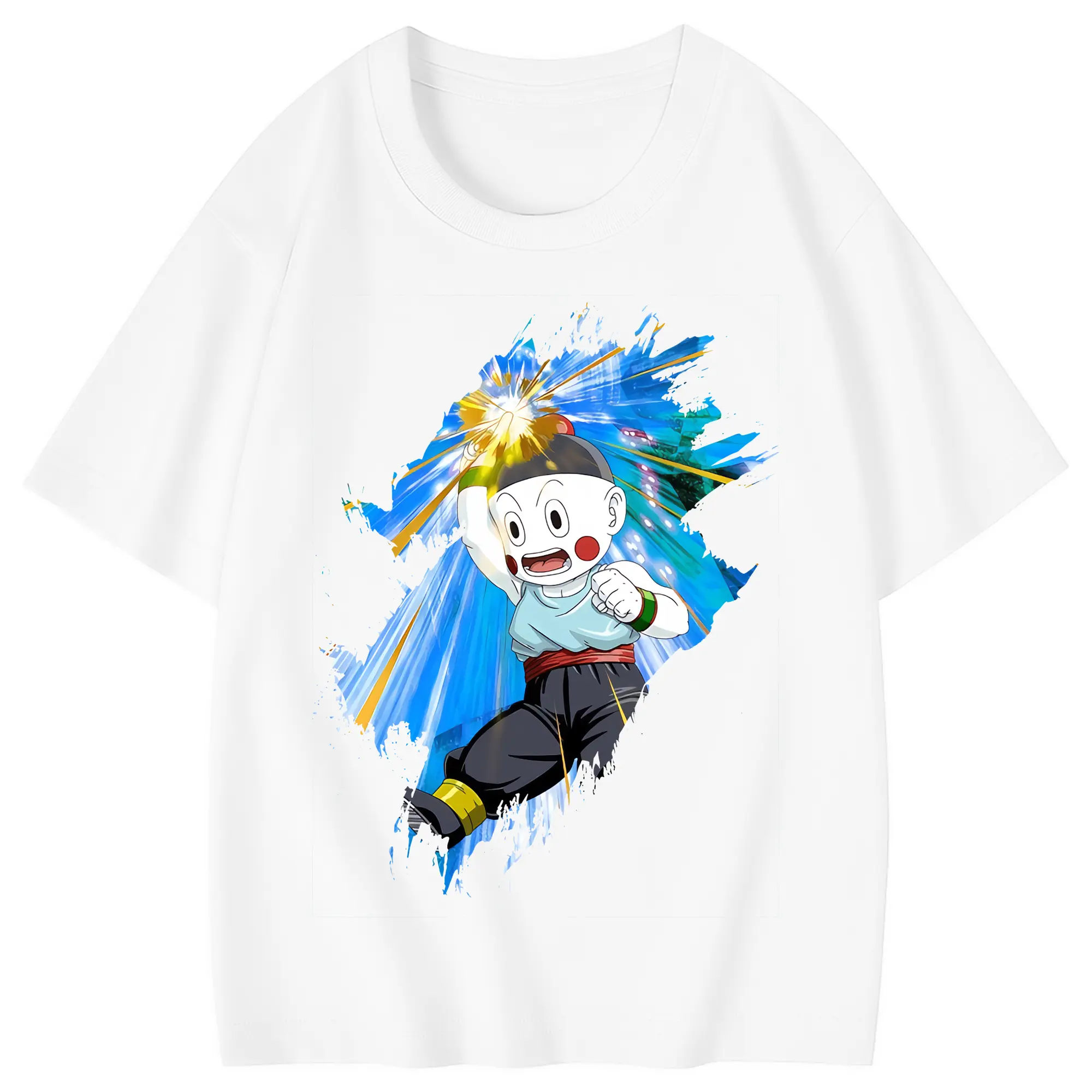 ドラゴンボール グッズ チャオズ - 綿100％ キッズTシャツ ・ フロントプリント ・ 快適 通気性 ・ スポーツ カジュアル 散歩用