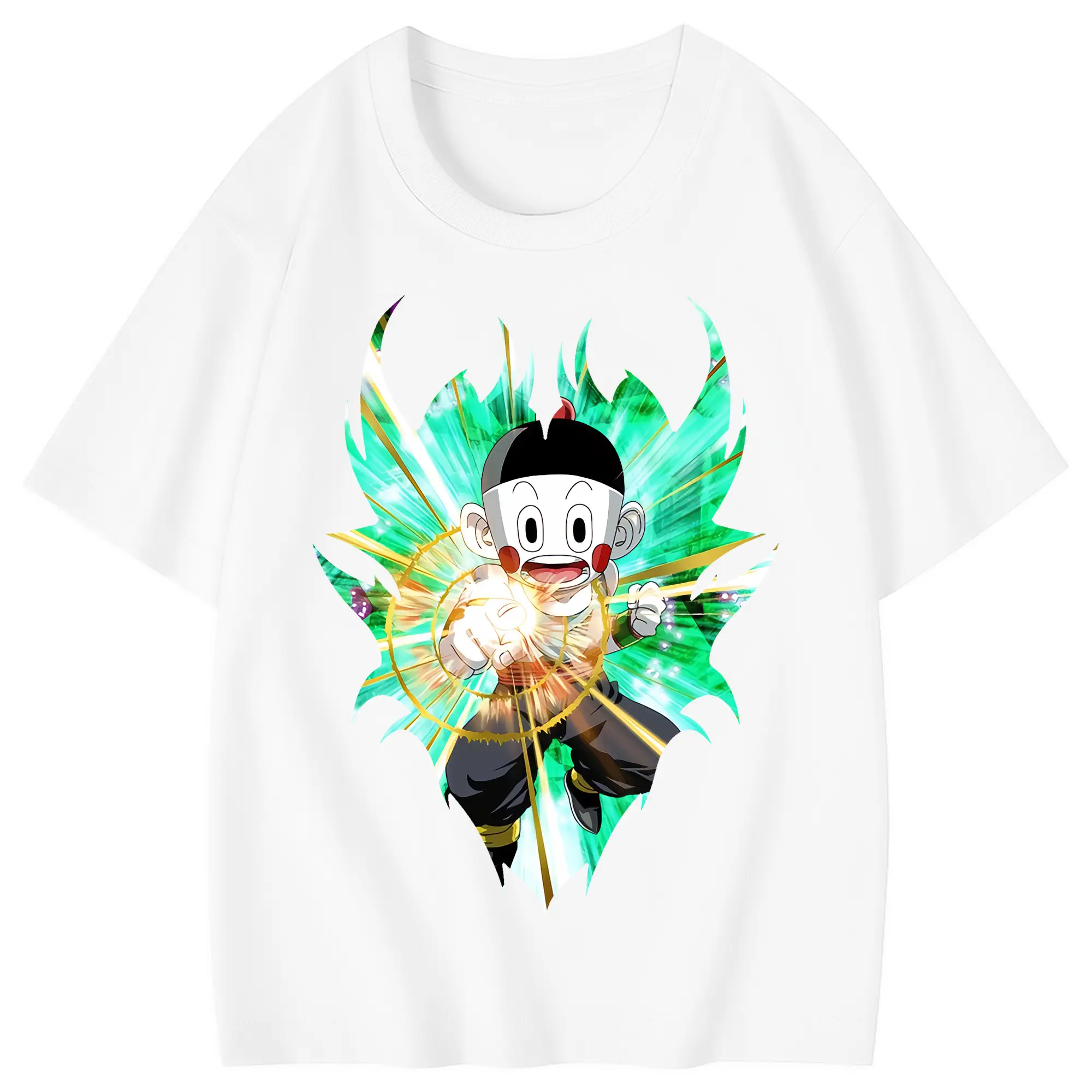 ドラゴンボール グッズ チャオズ - 綿100％ キッズTシャツ ・ フロントプリント ・ 快適 通気性 ・ スポーツ カジュアル 散歩用