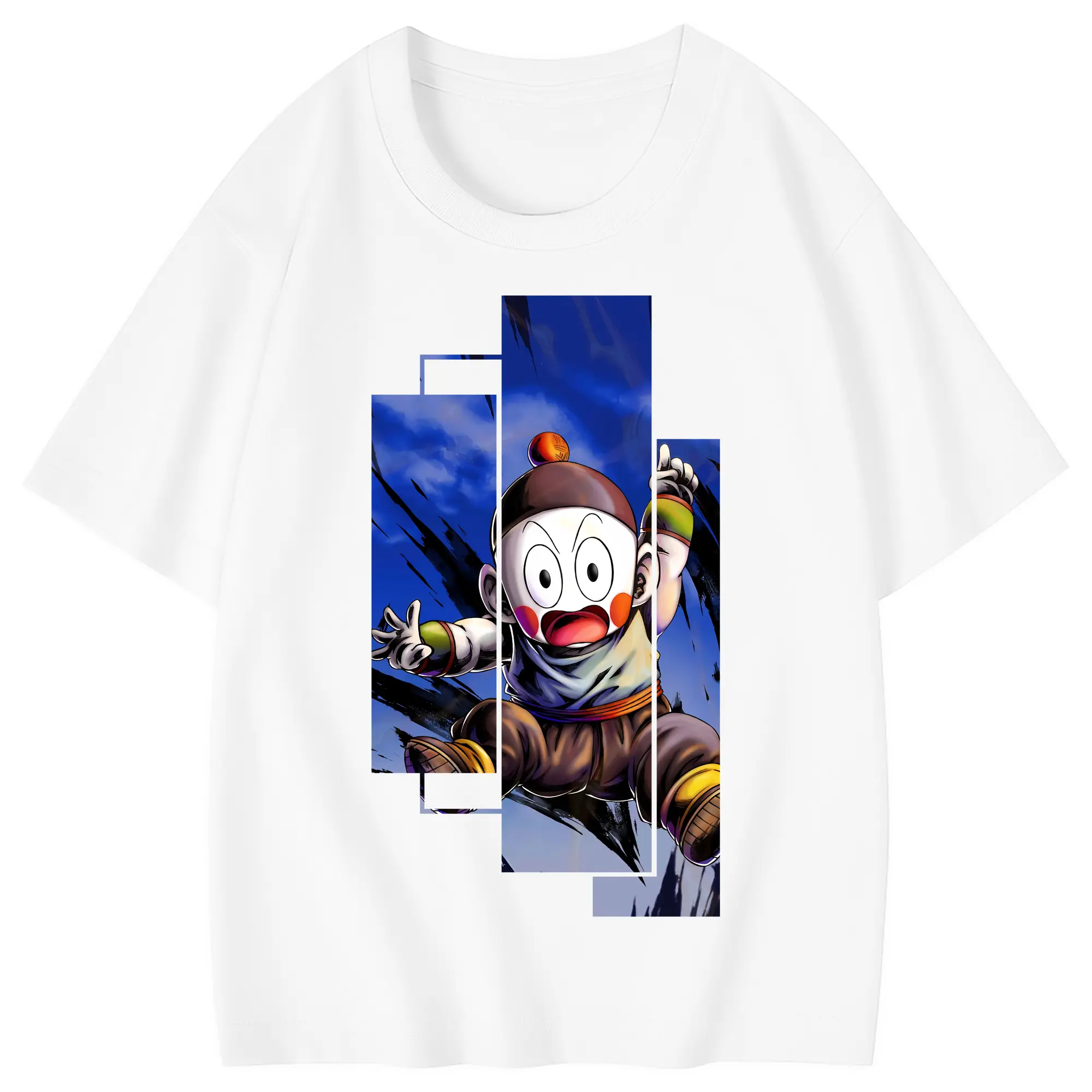 ドラゴンボール グッズ チャオズ - 綿100％ キッズTシャツ ・ フロントプリント ・ 快適 通気性 ・ スポーツ カジュアル 散歩用