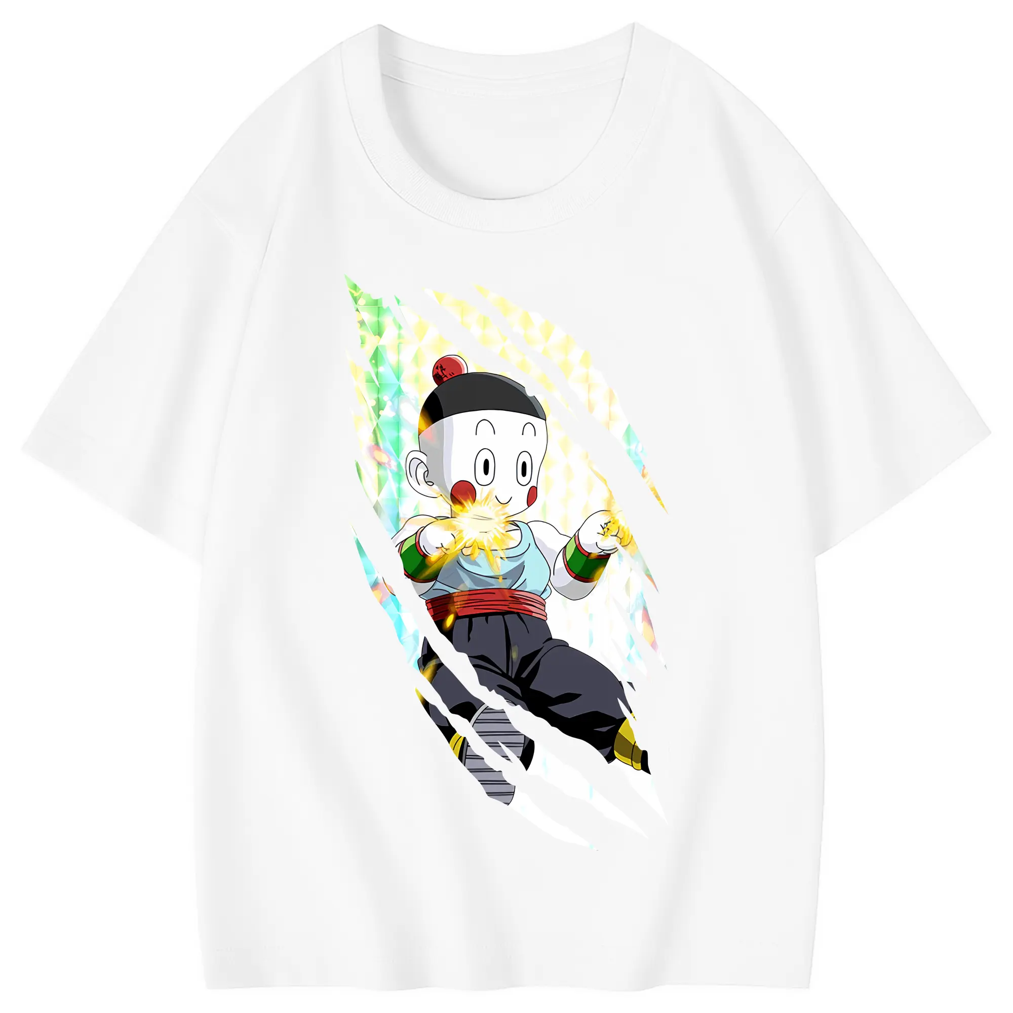 ドラゴンボール グッズ チャオズ - 綿100％ キッズTシャツ ・ フロントプリント ・ 快適 通気性 ・ スポーツ カジュアル 散歩用