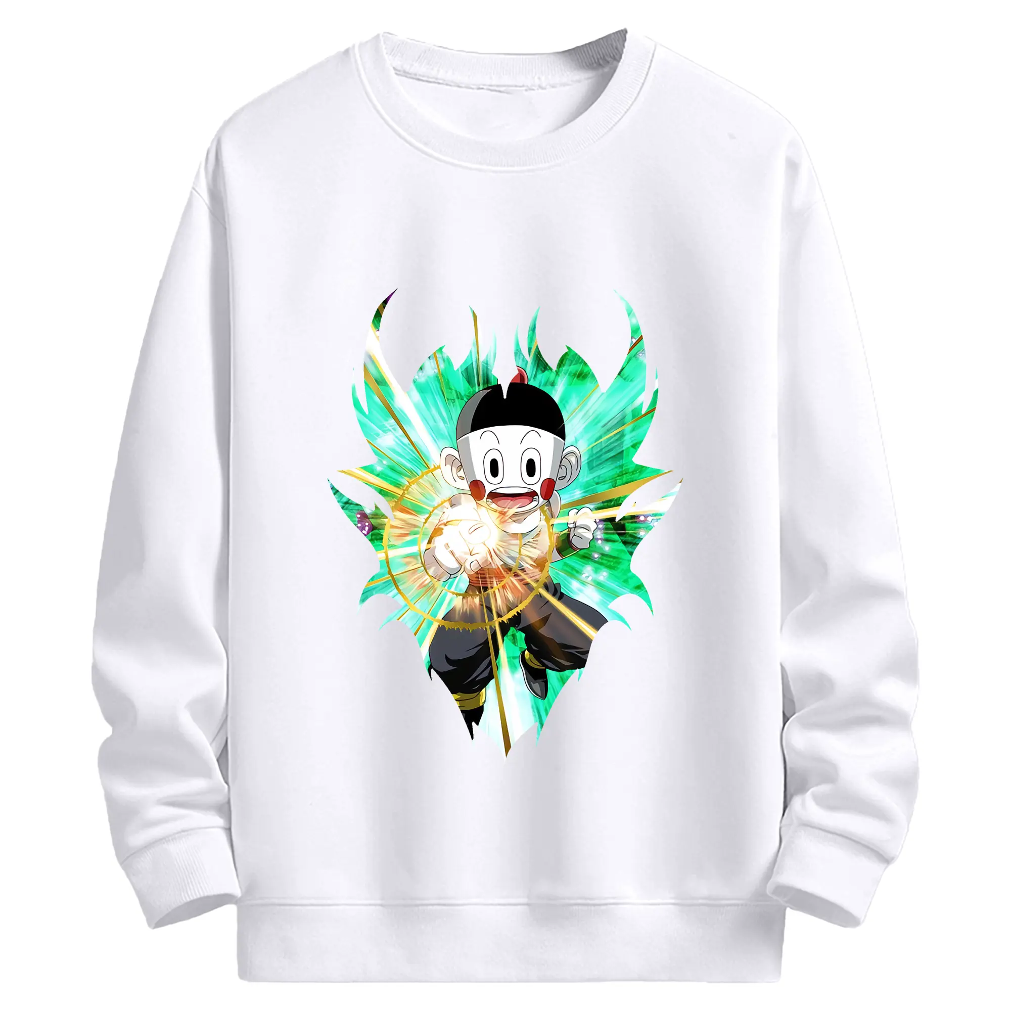 ドラゴンボール グッズ チャオズ - 高品質 クルーネック スウェット ・ コットン59％ ポリエステル41％ ・ ユニセックス 長袖 トレーナー ・ カジュアル デイリー スポーツ 散歩用