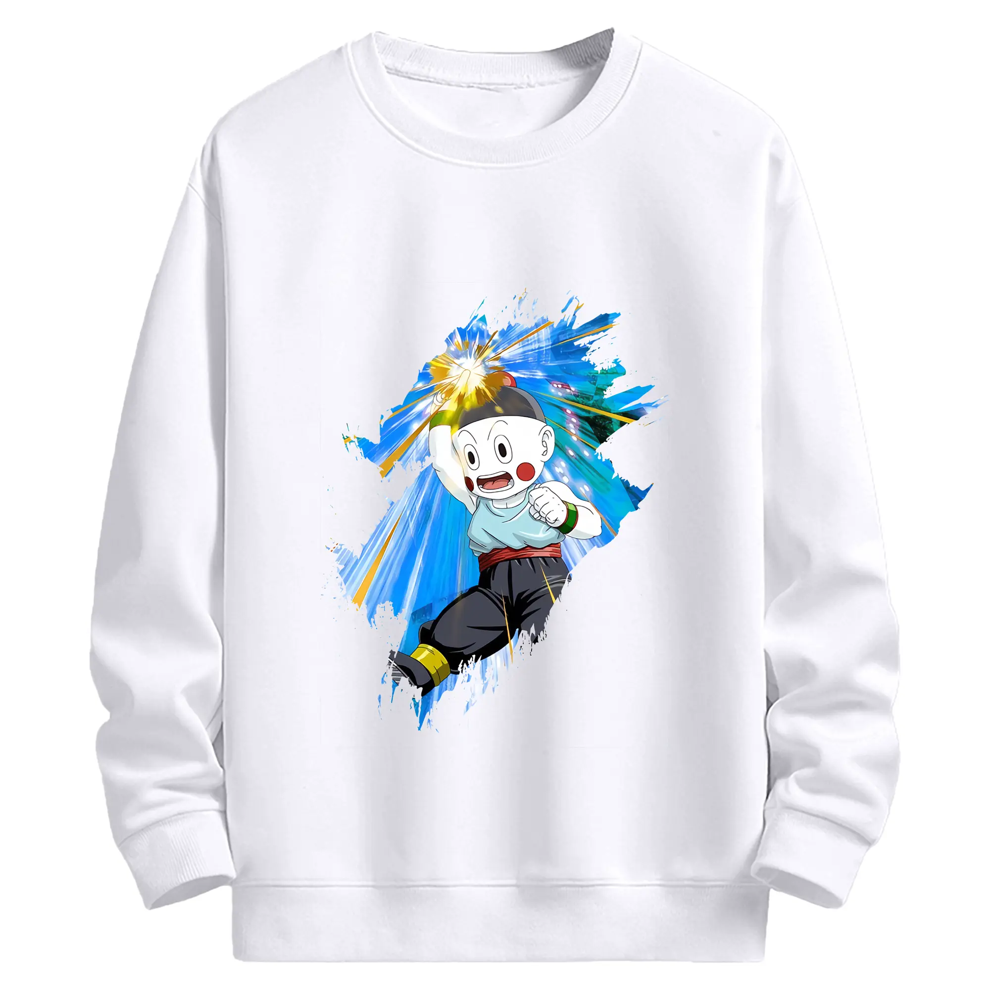 ドラゴンボール グッズ チャオズ - 高品質 クルーネック スウェット ・ コットン59％ ポリエステル41％ ・ ユニセックス 長袖 トレーナー ・ カジュアル デイリー スポーツ 散歩用
