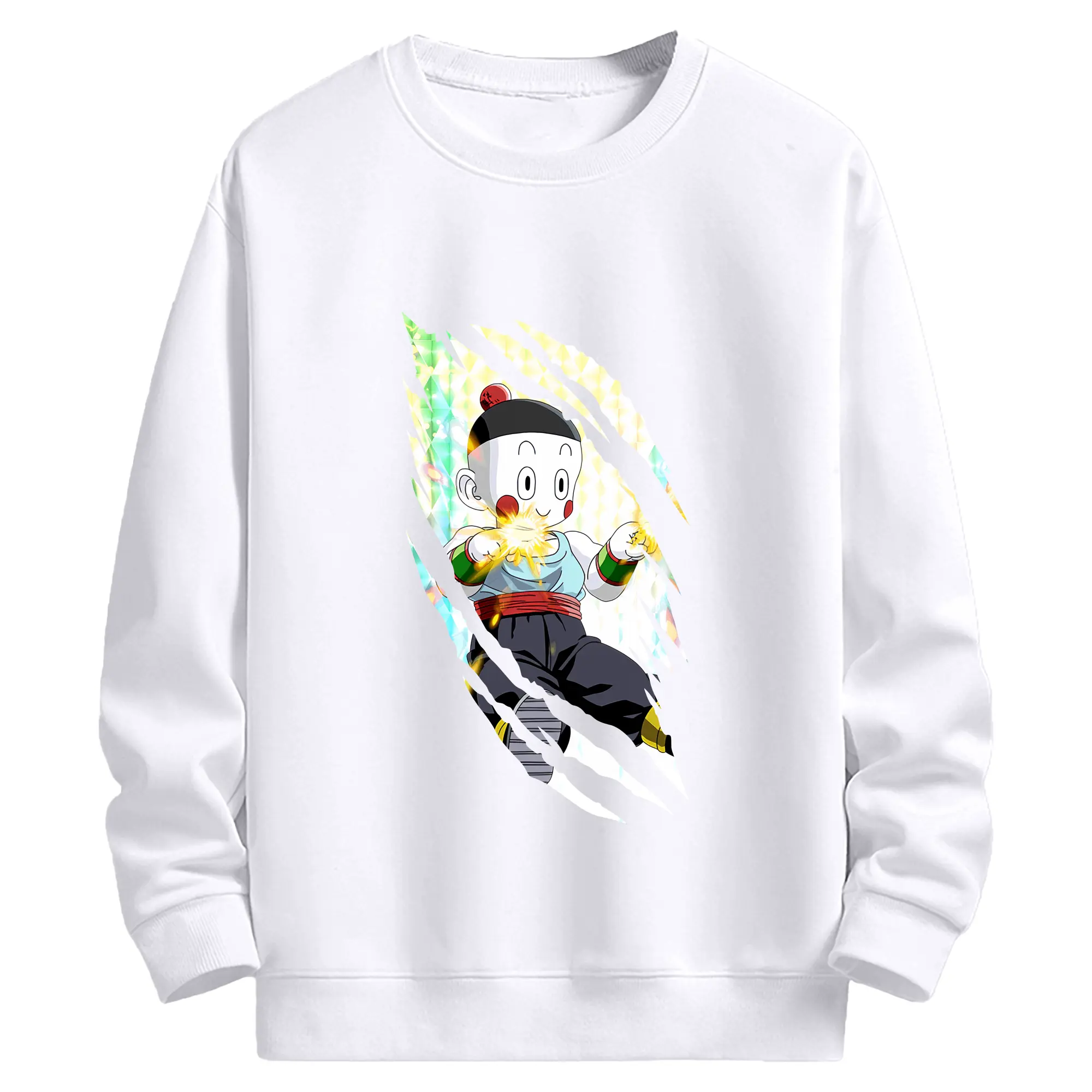 ドラゴンボール グッズ チャオズ - 高品質 クルーネック スウェット ・ コットン59％ ポリエステル41％ ・ ユニセックス 長袖 トレーナー ・ カジュアル デイリー スポーツ 散歩用