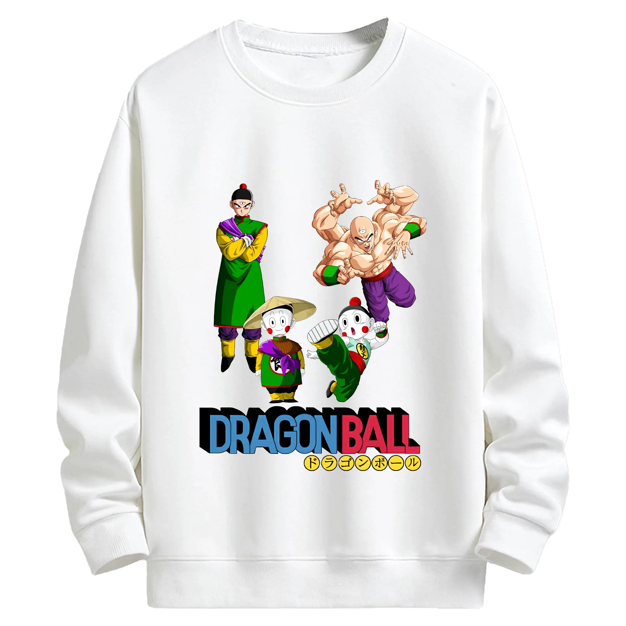ドラゴンボール グッズ チャオズ - キッズ クルーネックスウェットシャツ ・ フロントプリント ・ 綿80％ ポリエステル20％ ・ 快適 通学 スポーツ 日常使い お散歩用