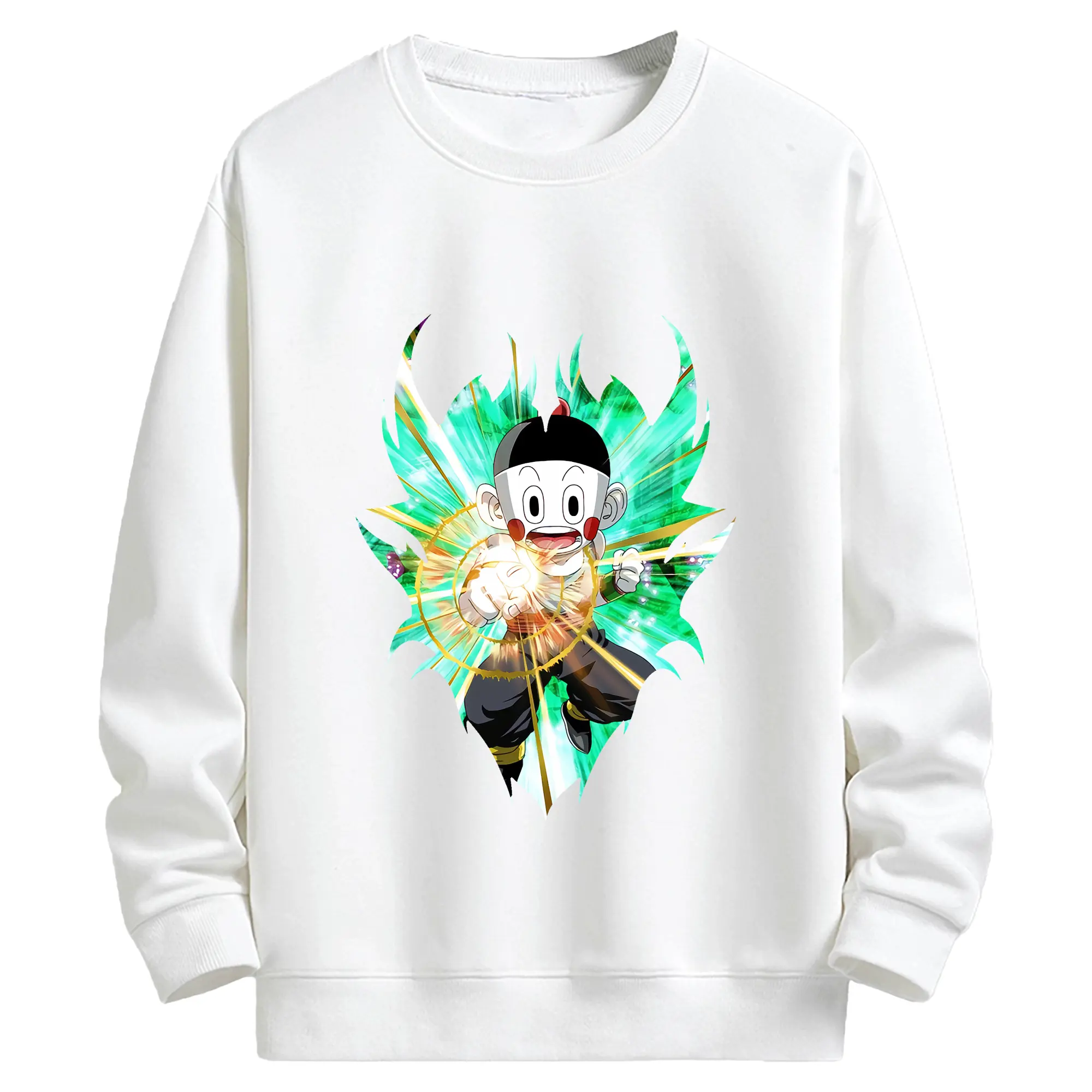 ドラゴンボール グッズ チャオズ - キッズ クルーネックスウェットシャツ ・ フロントプリント ・ 綿80％ ポリエステル20％ ・ 快適 通学 スポーツ 日常使い お散歩用