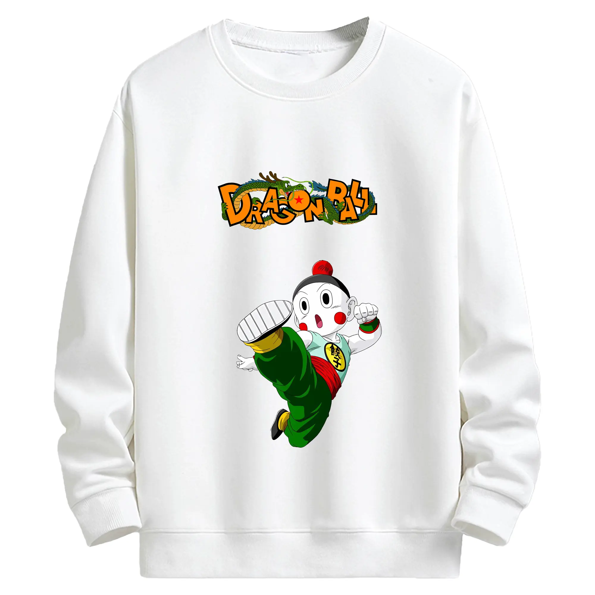 ドラゴンボール グッズ チャオズ - キッズ クルーネックスウェットシャツ ・ フロントプリント ・ 綿80％ ポリエステル20％ ・ 快適 通学 スポーツ 日常使い お散歩用