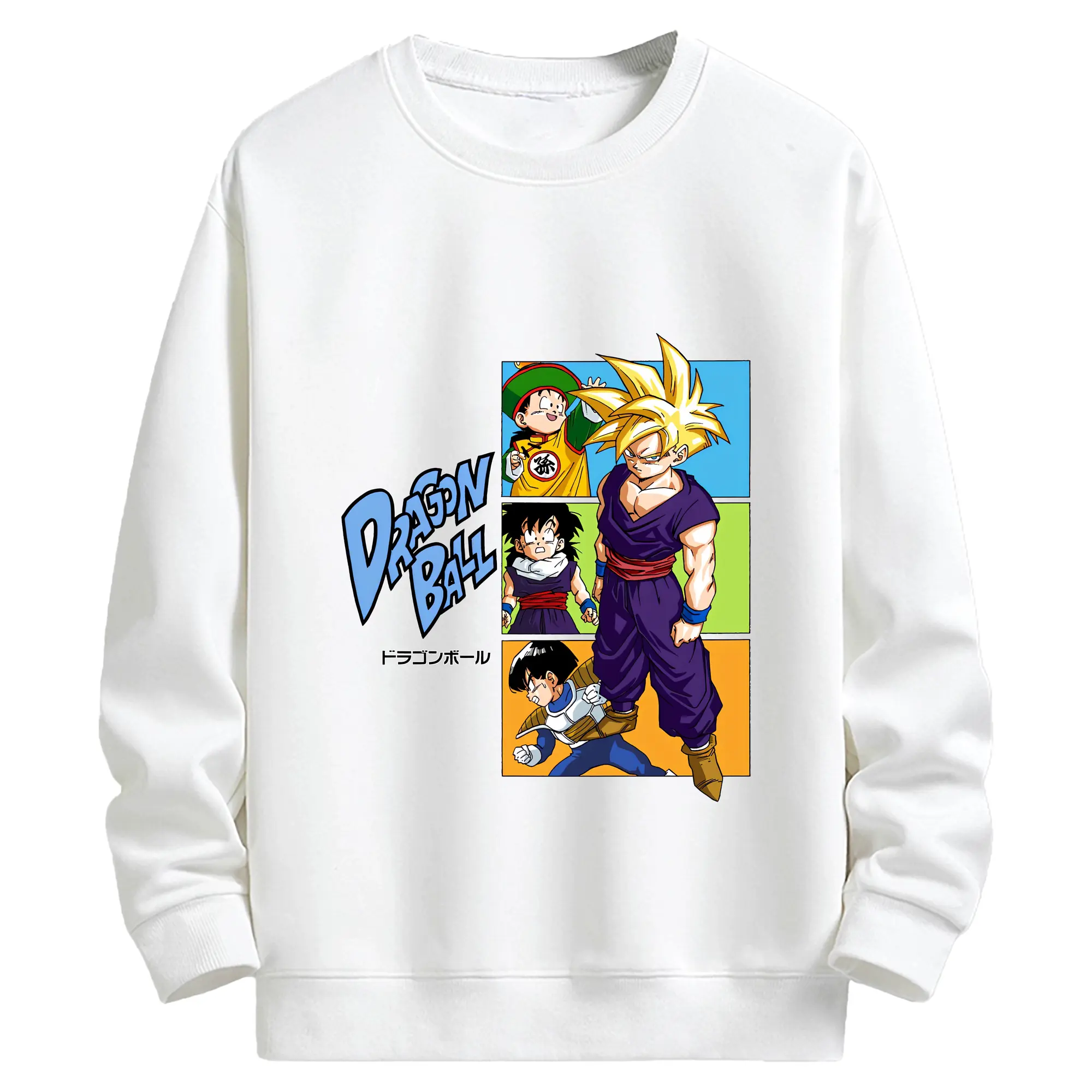 ドラゴンボール グッズ チャオズ - キッズ クルーネックスウェットシャツ ・ フロントプリント ・ 綿80％ ポリエステル20％ ・ 快適 通学 スポーツ 日常使い お散歩用