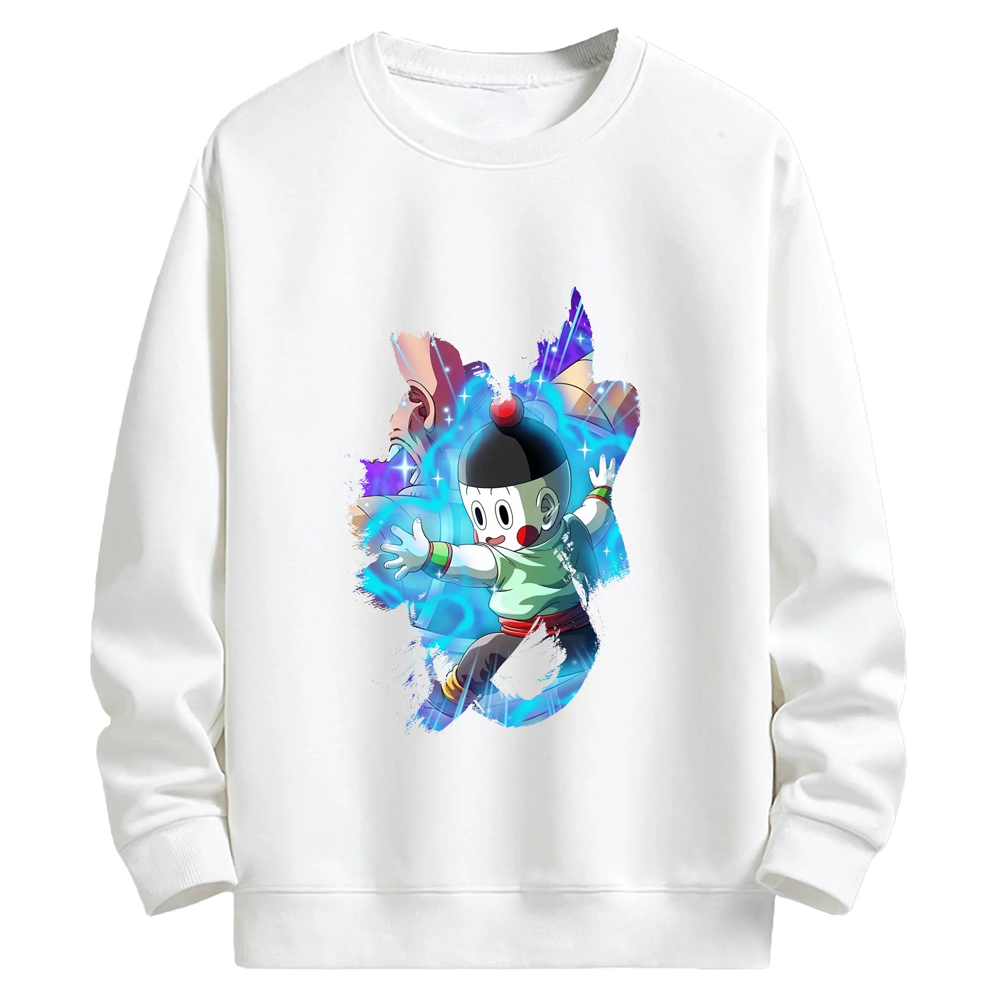 ドラゴンボール グッズ チャオズ - キッズ クルーネックスウェットシャツ ・ フロントプリント ・ 綿80％ ポリエステル20％ ・ 快適 通学 スポーツ 日常使い お散歩用