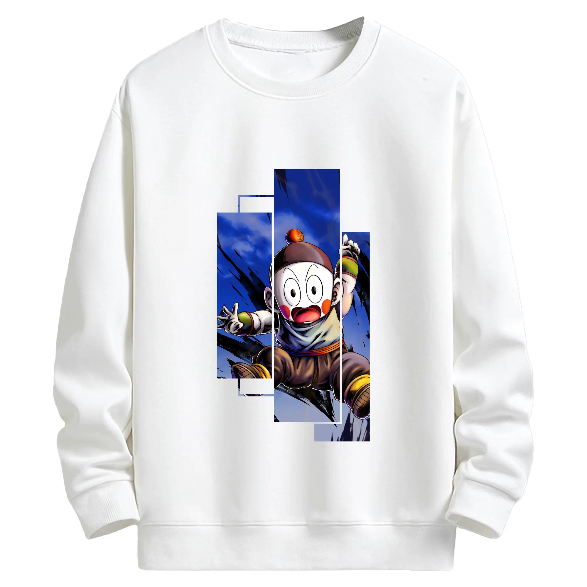 ドラゴンボール グッズ チャオズ - キッズ クルーネックスウェットシャツ ・ フロントプリント ・ 綿80％ ポリエステル20％ ・ 快適 通学 スポーツ 日常使い お散歩用