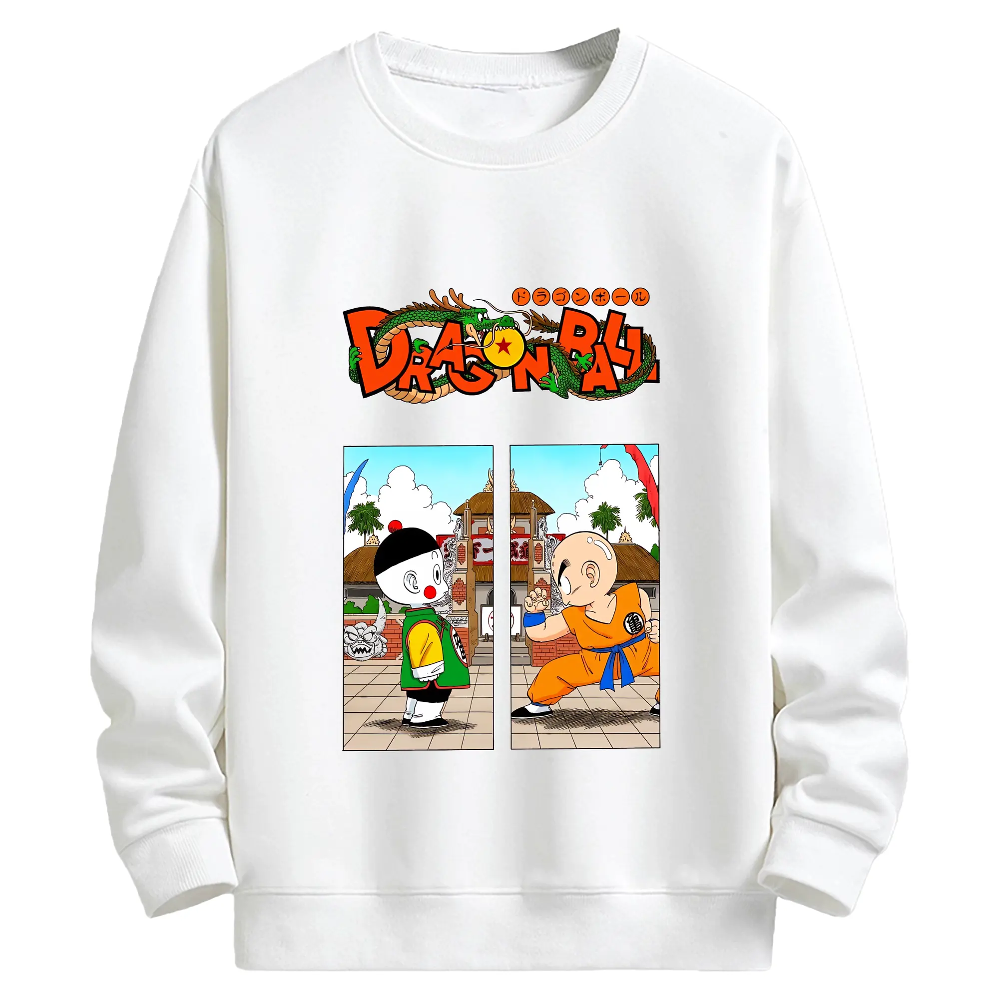 ドラゴンボール グッズ チャオズ - キッズ クルーネックスウェットシャツ ・ フロントプリント ・ 綿80％ ポリエステル20％ ・ 快適 通学 スポーツ 日常使い お散歩用