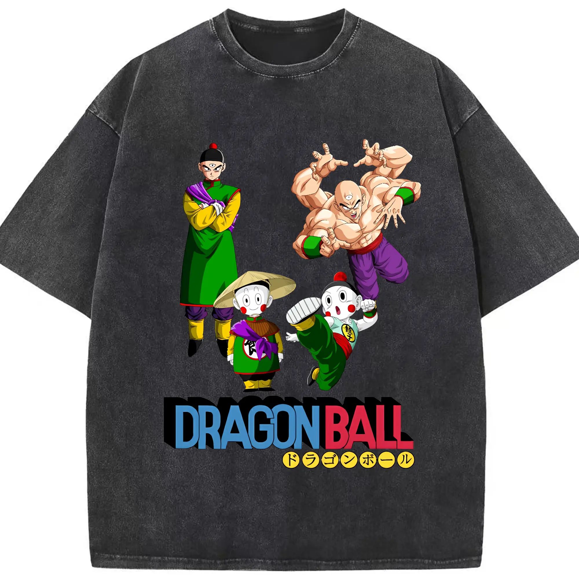 ドラゴンボール グッズ チャオズ - 綿100％ ヴィンテージ風 半袖Tシャツ ・ フロントプリント ・ 柔らか肌触り ・ 通気性 快適 ・ スポーツ カジュアル 外出用