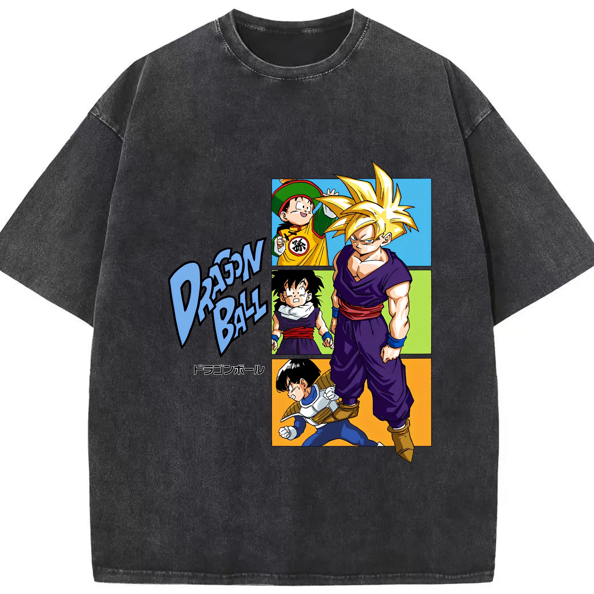 ドラゴンボール グッズ チャオズ - 綿100％ ヴィンテージ風 半袖Tシャツ ・ フロントプリント ・ 柔らか肌触り ・ 通気性 快適 ・ スポーツ カジュアル 外出用