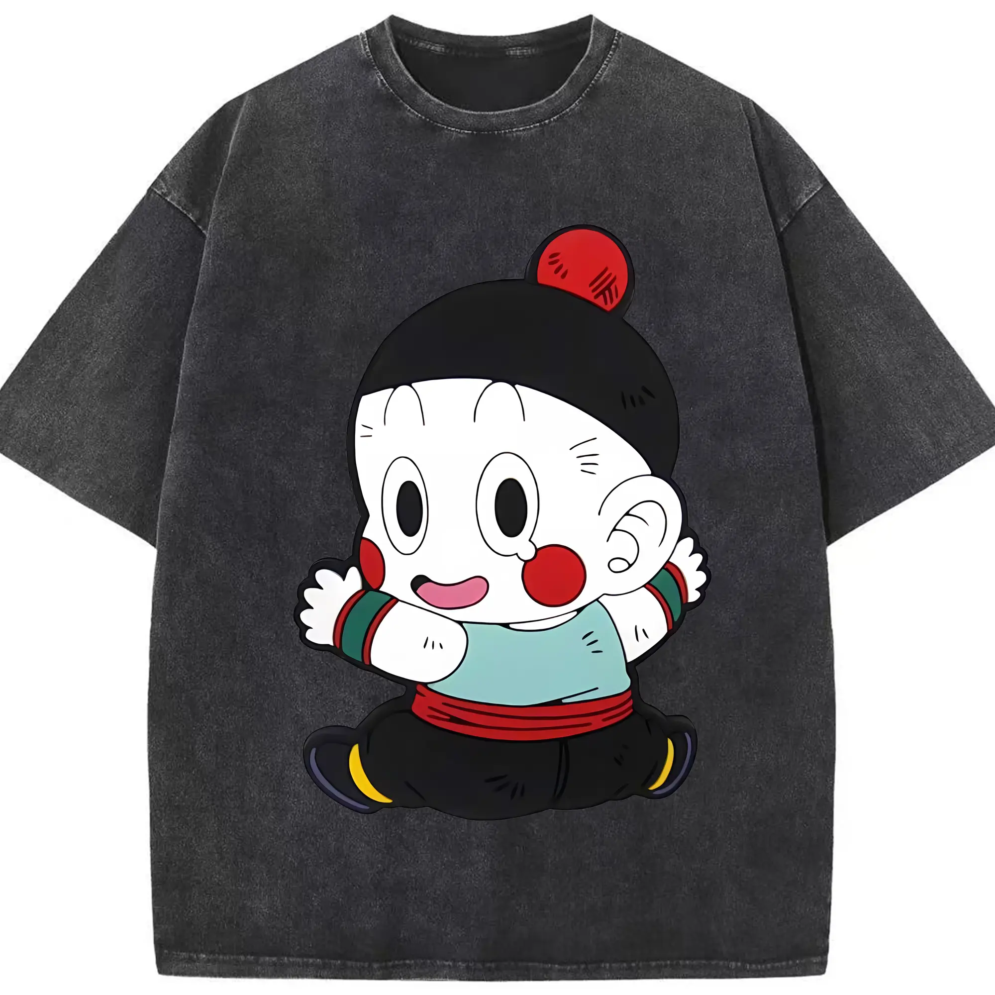 ドラゴンボール グッズ チャオズ - 綿100％ ヴィンテージ風 半袖Tシャツ ・ フロントプリント ・ 柔らか肌触り ・ 通気性 快適 ・ スポーツ カジュアル 外出用