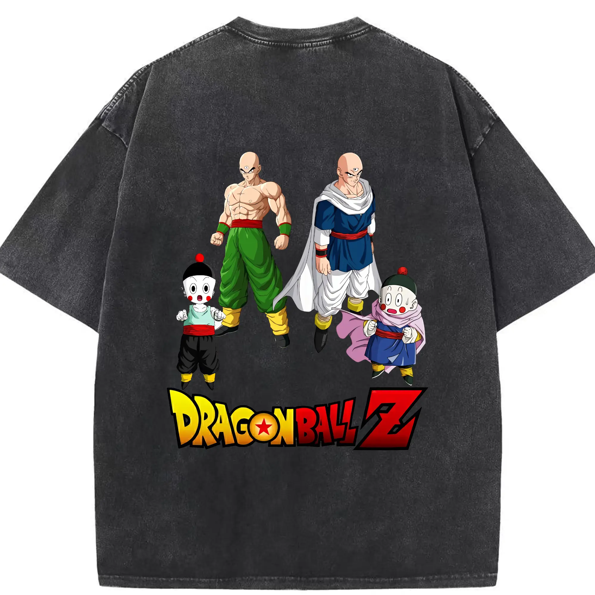 ドラゴンボール グッズ チャオズ - 綿100％ ヴィンテージ風 半袖Tシャツ ・ 背面プリント ・ 柔らか肌触り ・ 通気性 快適 ・ スポーツ カジュアル 外出用