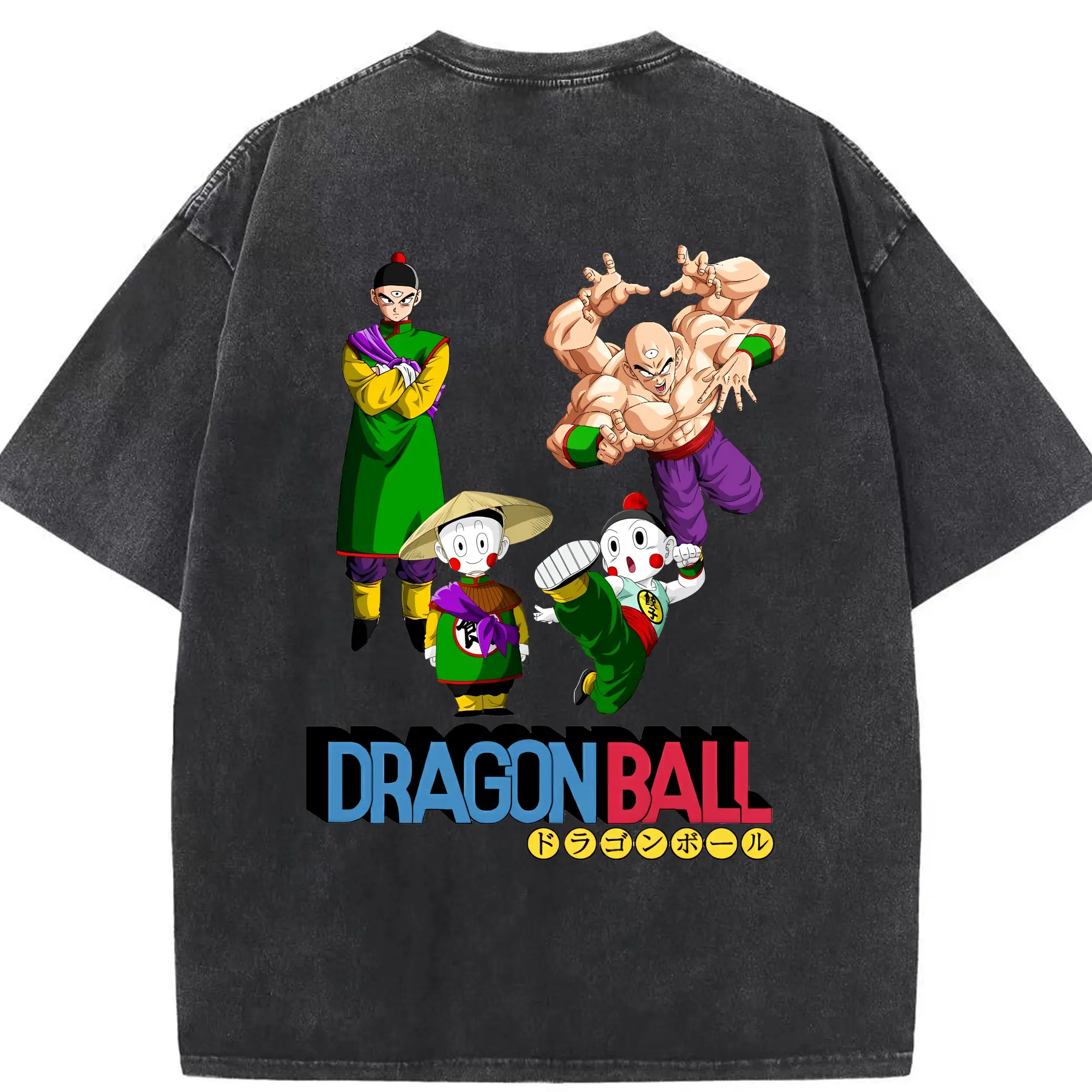 ドラゴンボール グッズ チャオズ - 綿100％ ヴィンテージ風 半袖Tシャツ ・ 背面プリント ・ 柔らか肌触り ・ 通気性 快適 ・ スポーツ カジュアル 外出用
