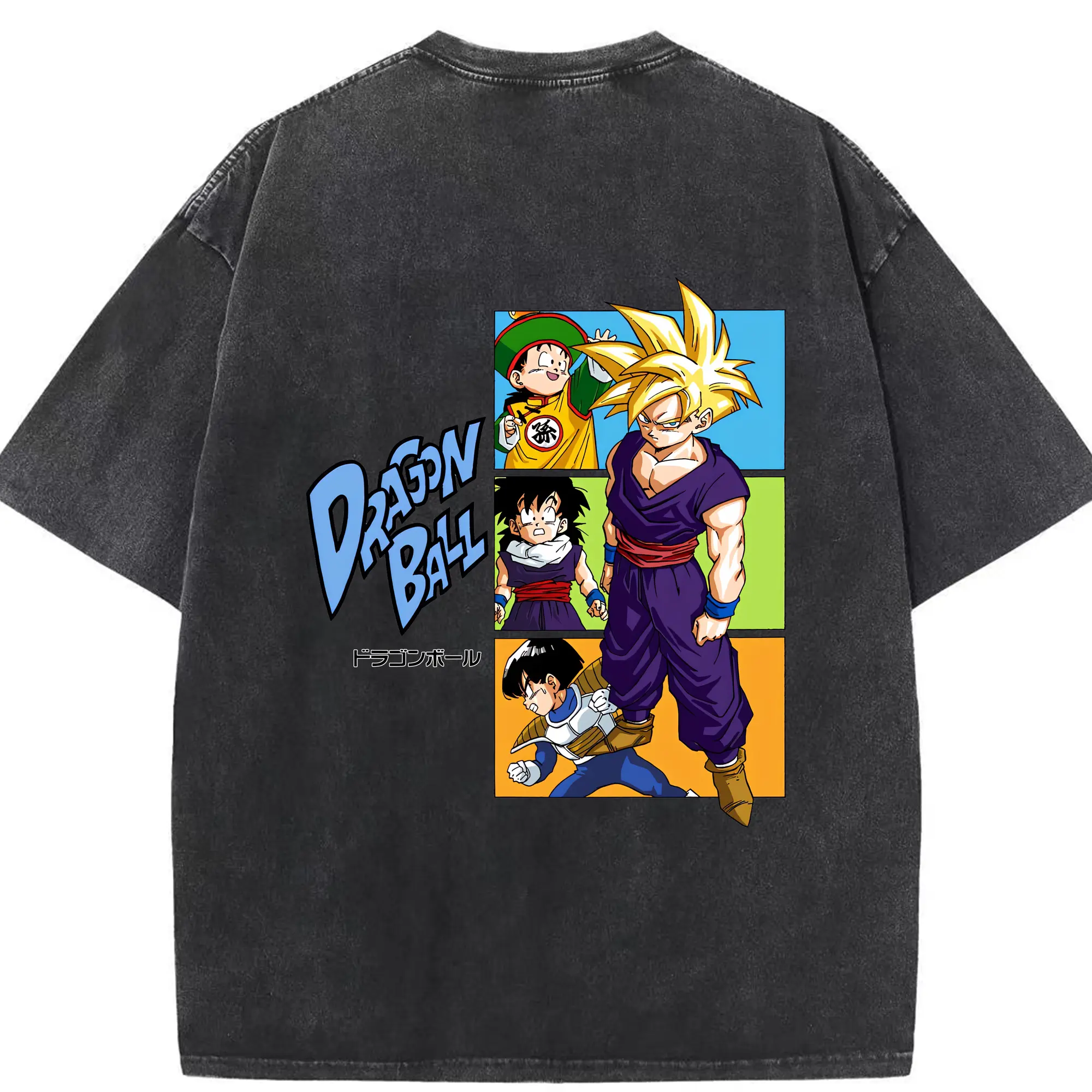 ドラゴンボール グッズ チャオズ - 綿100％ ヴィンテージ風 半袖Tシャツ ・ 背面プリント ・ 柔らか肌触り ・ 通気性 快適 ・ スポーツ カジュアル 外出用