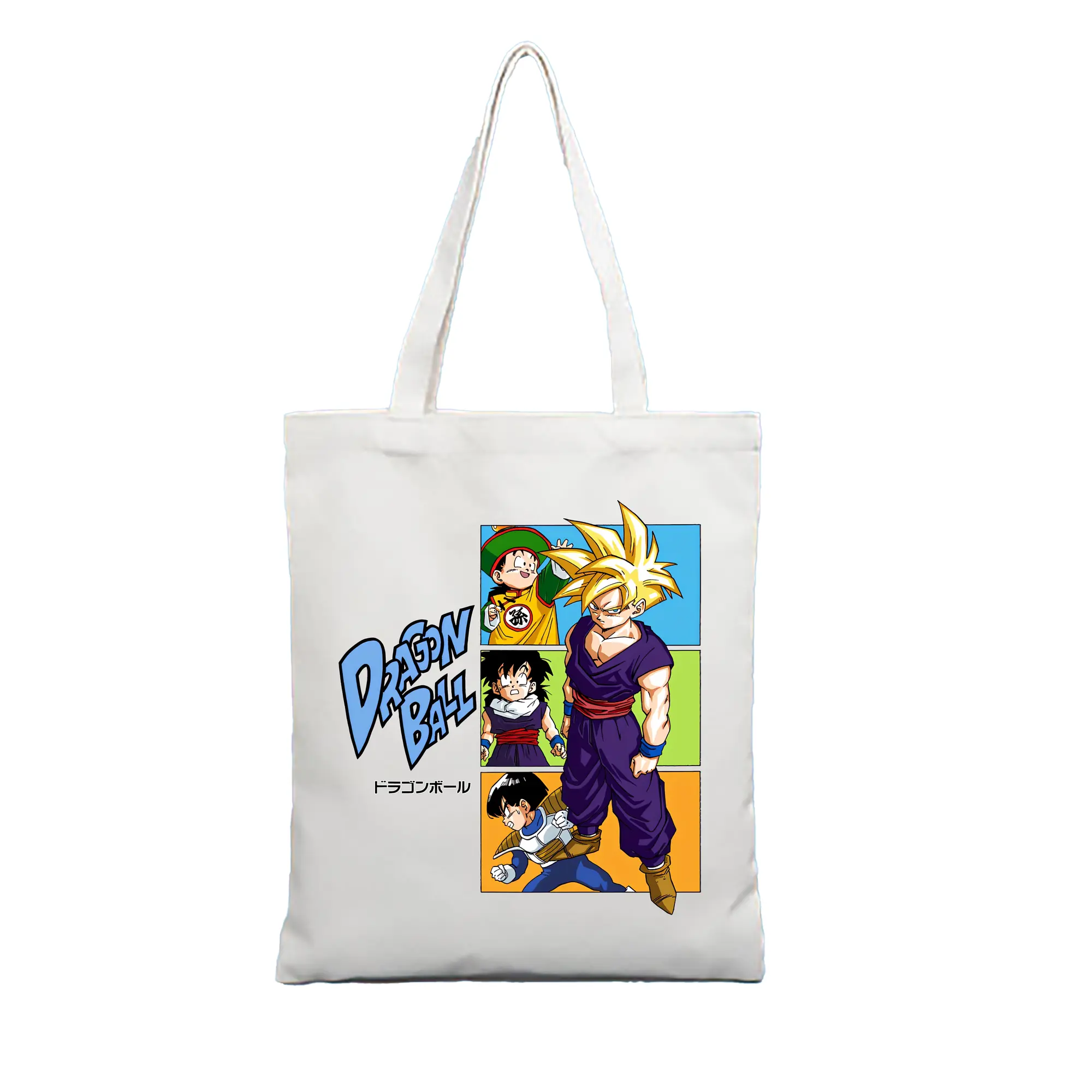 ドラゴンボール グッズ チャオズ - 縦型キャンバス手提げバッグ（トートバッグ） ・ キャンバス素材 ・ ショッピング用 ・ 軽量 丈夫 お手入れ簡単