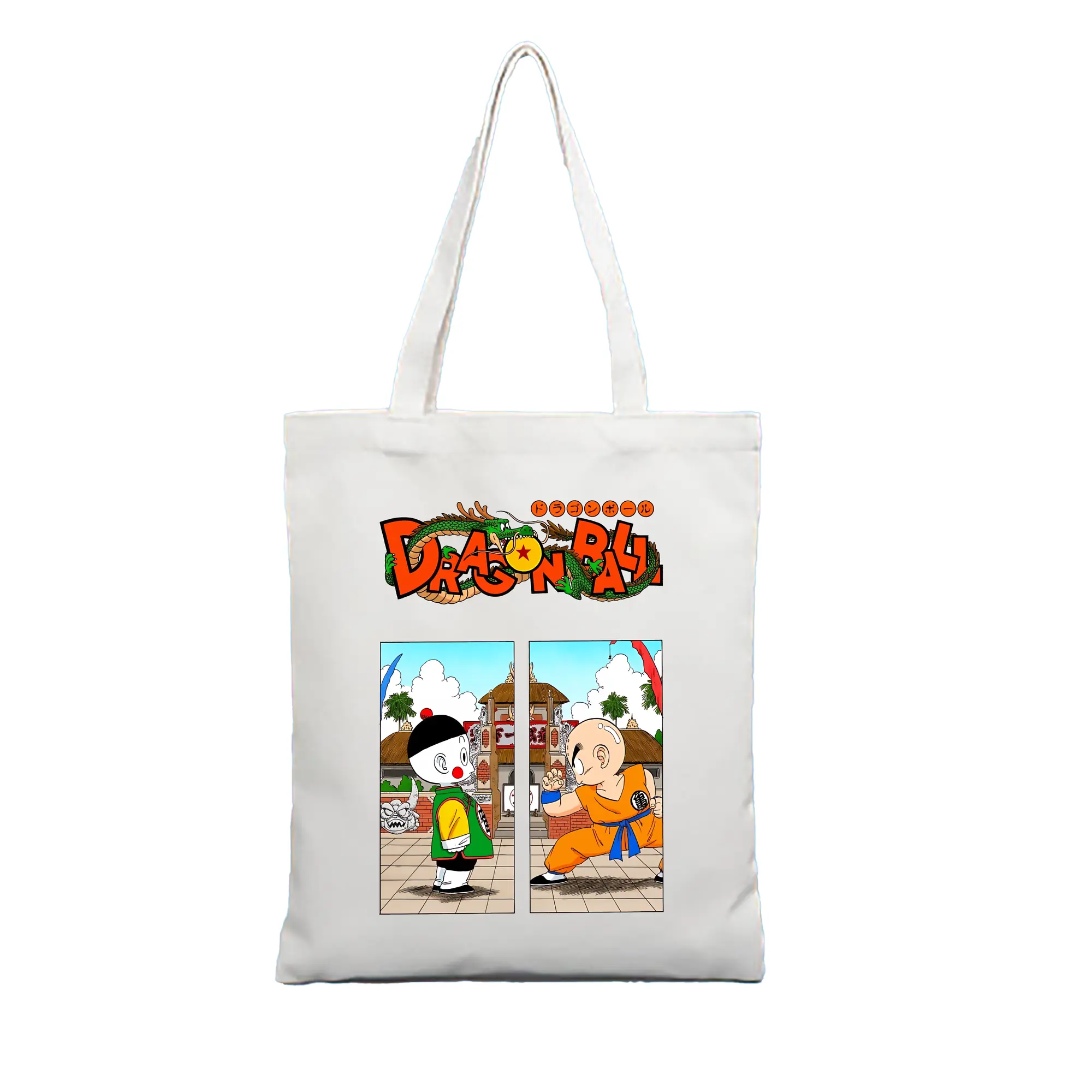 ドラゴンボール グッズ チャオズ - 縦型キャンバス手提げバッグ（トートバッグ） ・ キャンバス素材 ・ ショッピング用 ・ 軽量 丈夫 お手入れ簡単