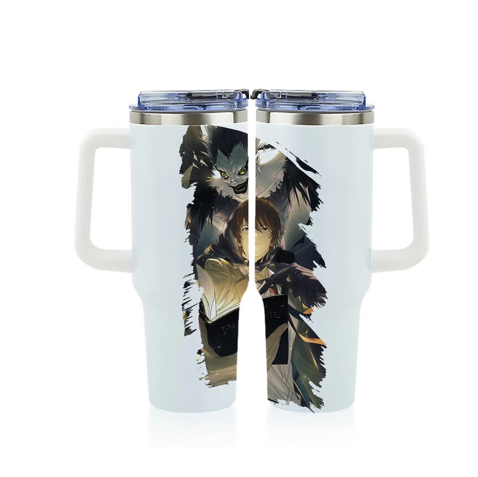 デスノート グッズ,夜神月 - 1200mL フルプリント車用タンブラー ・ 304ステンレス 内側 ・ 201ステンレス 外側 ・ 保温 保冷 ・ 通勤 ドライブ アウトドア用