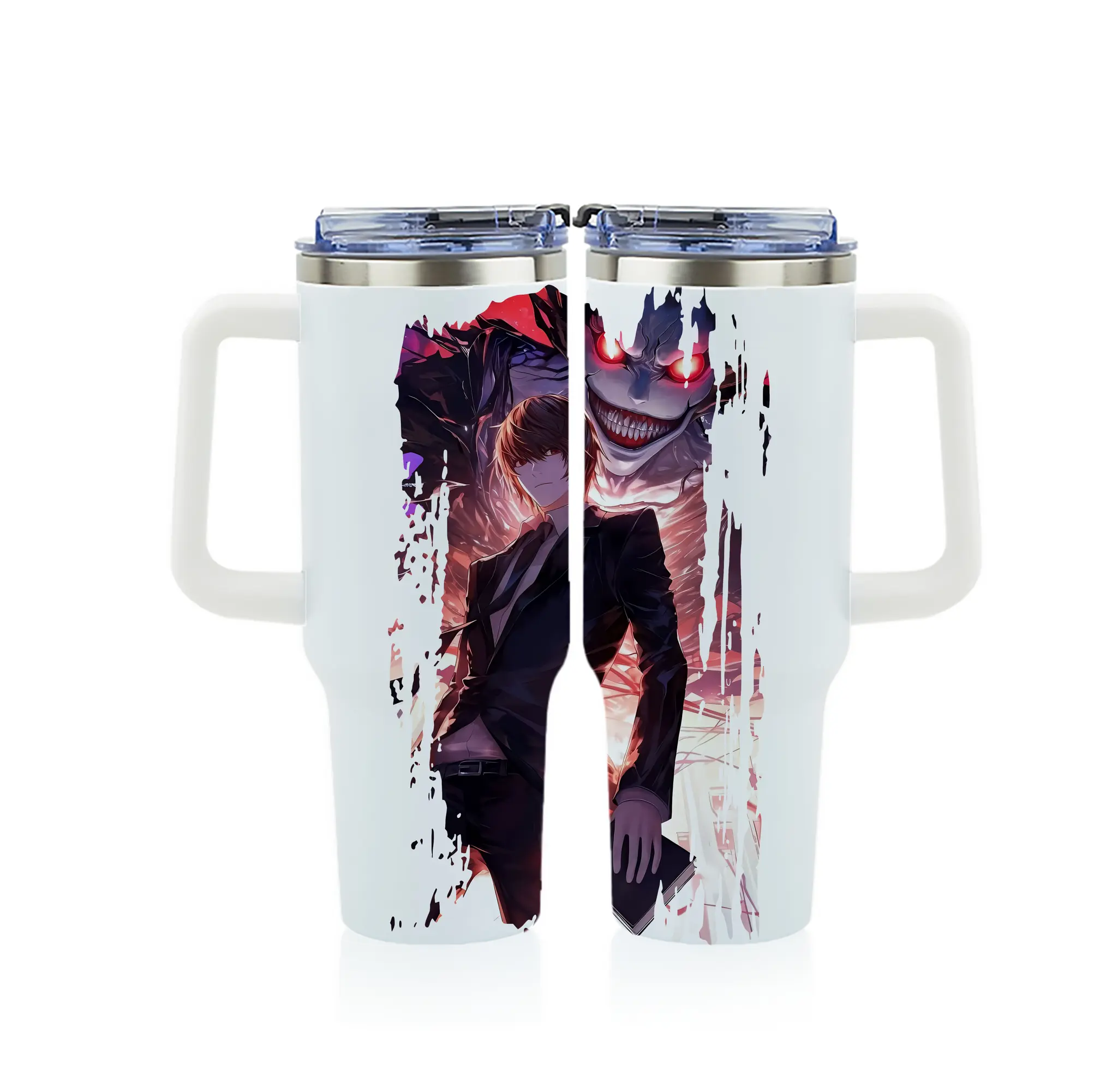 デスノート グッズ,夜神月 - 1200mL フルプリント車用タンブラー ・ 304ステンレス 内側 ・ 201ステンレス 外側 ・ 保温 保冷 ・ 通勤 ドライブ アウトドア用