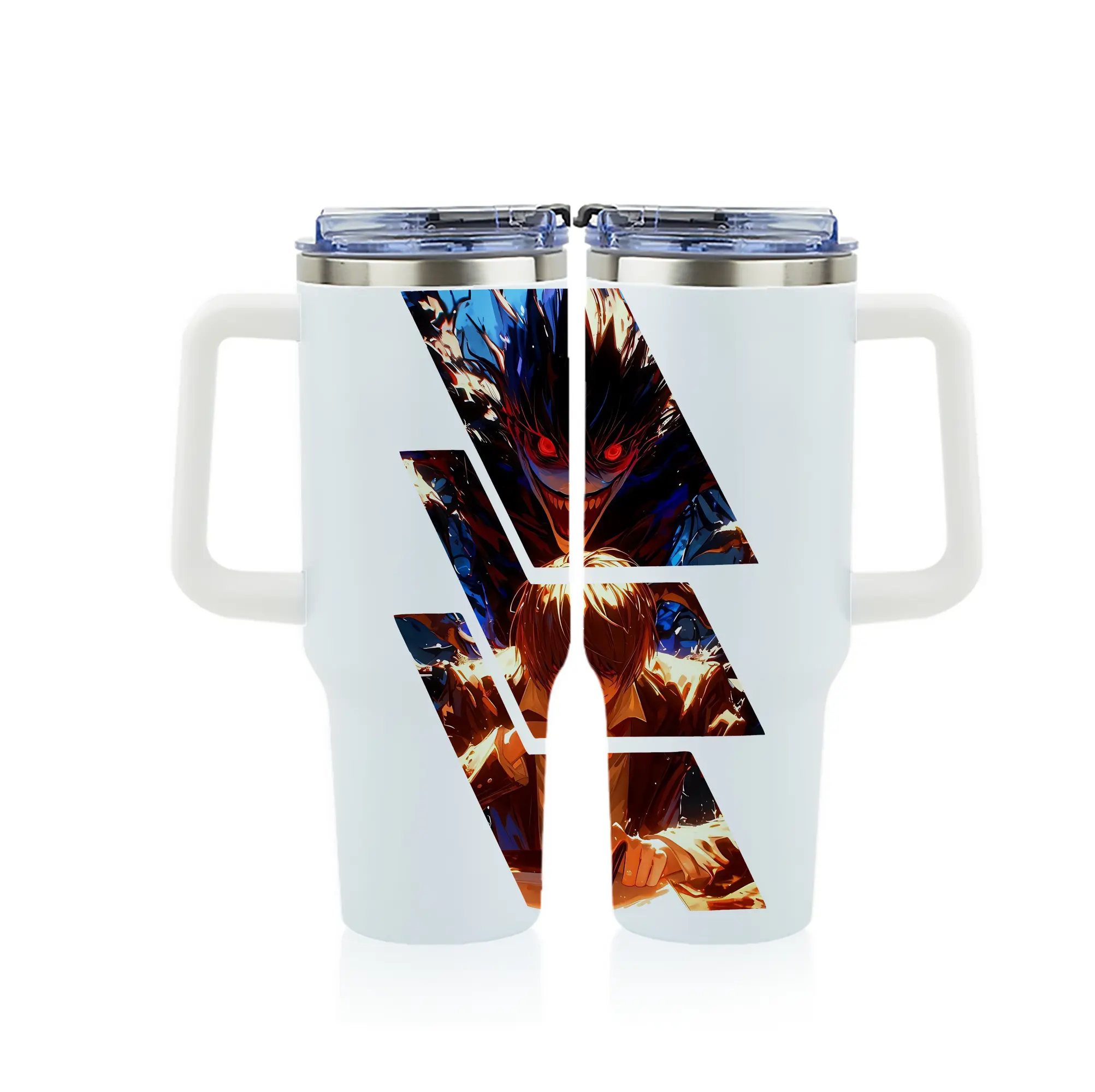 デスノート グッズ,夜神月 - 1200mL フルプリント車用タンブラー ・ 304ステンレス 内側 ・ 201ステンレス 外側 ・ 保温 保冷 ・ 通勤 ドライブ アウトドア用