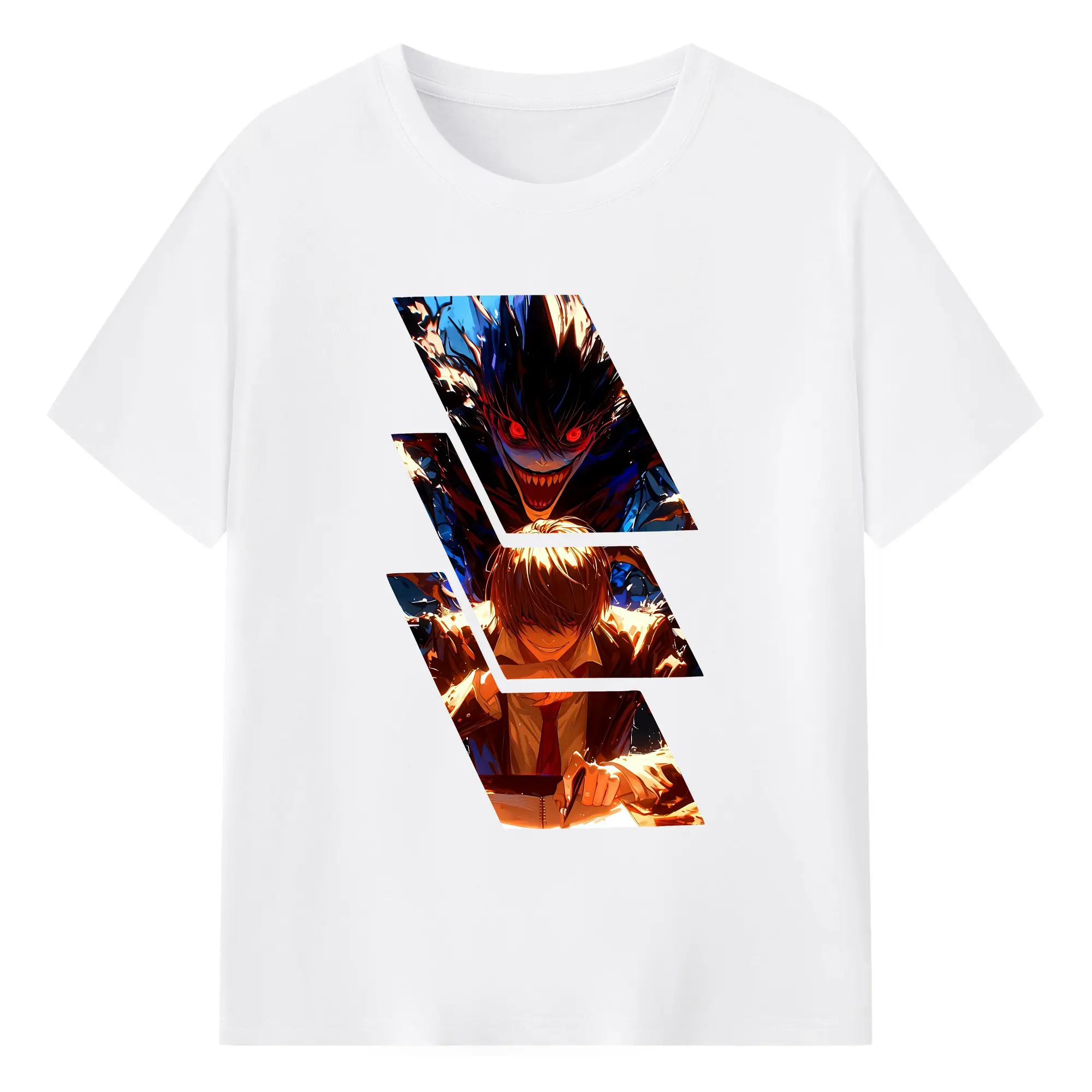 デスノート グッズ,夜神月 - 綿100％ 半袖Tシャツ ・ フロントプリント ・ 快適 通気性 ・ 日常使い 散歩 スポーツ用