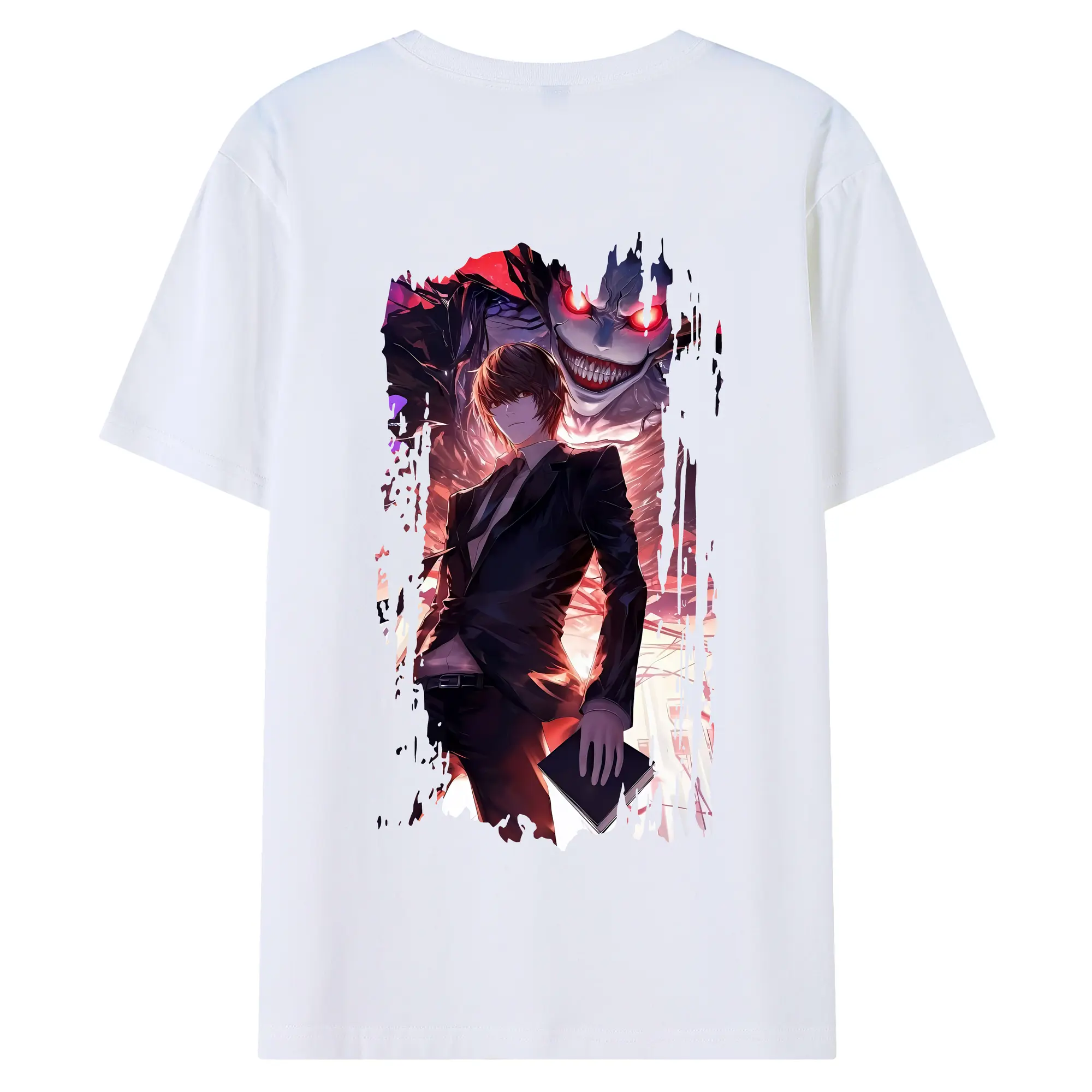 デスノート グッズ,夜神月 - 綿100％ 半袖Tシャツ ・ バックプリント ・ 快適 通気性 ・ 日常使い 散歩 スポーツ用