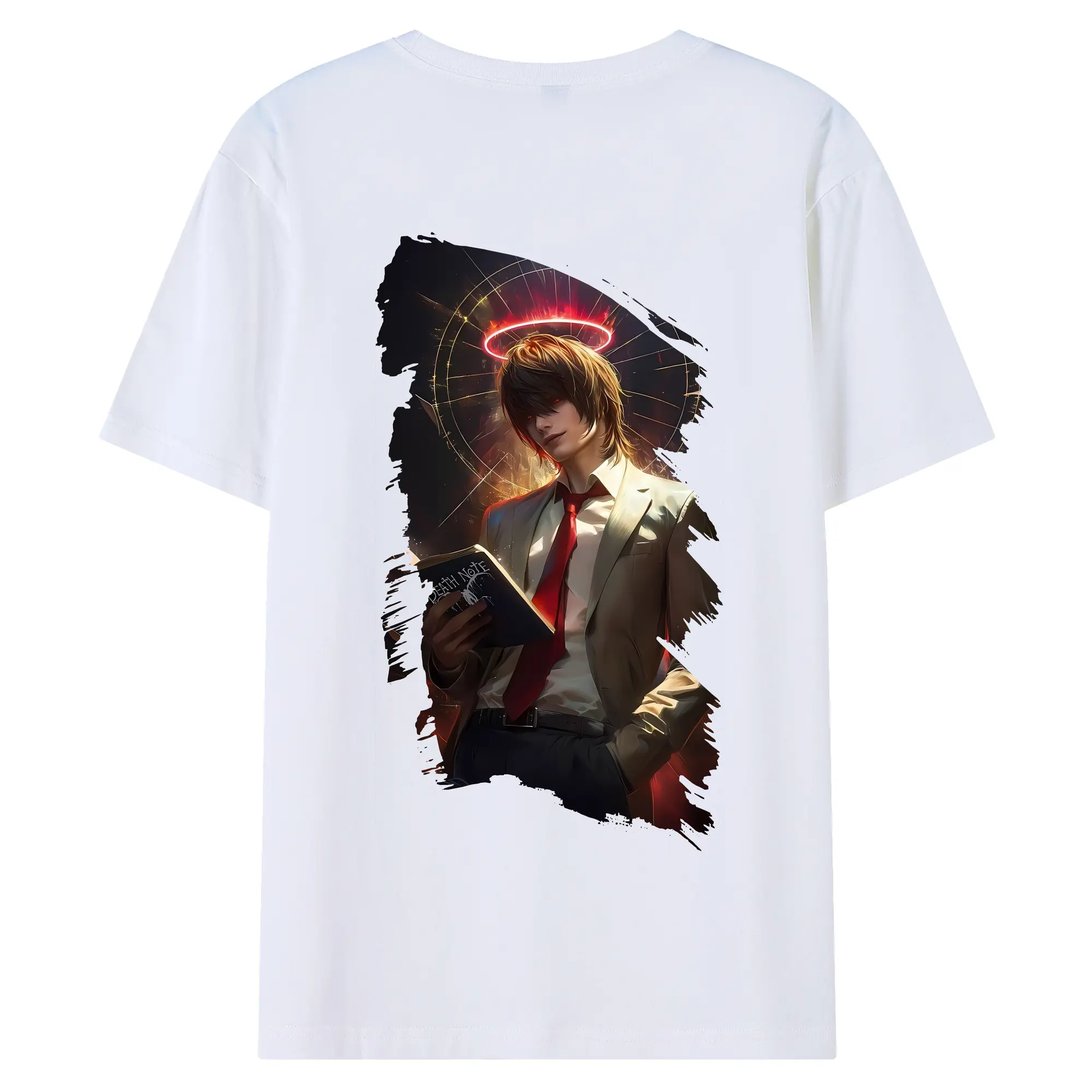 デスノート グッズ,夜神月 - 綿100％ 半袖Tシャツ ・ バックプリント ・ 快適 通気性 ・ 日常使い 散歩 スポーツ用