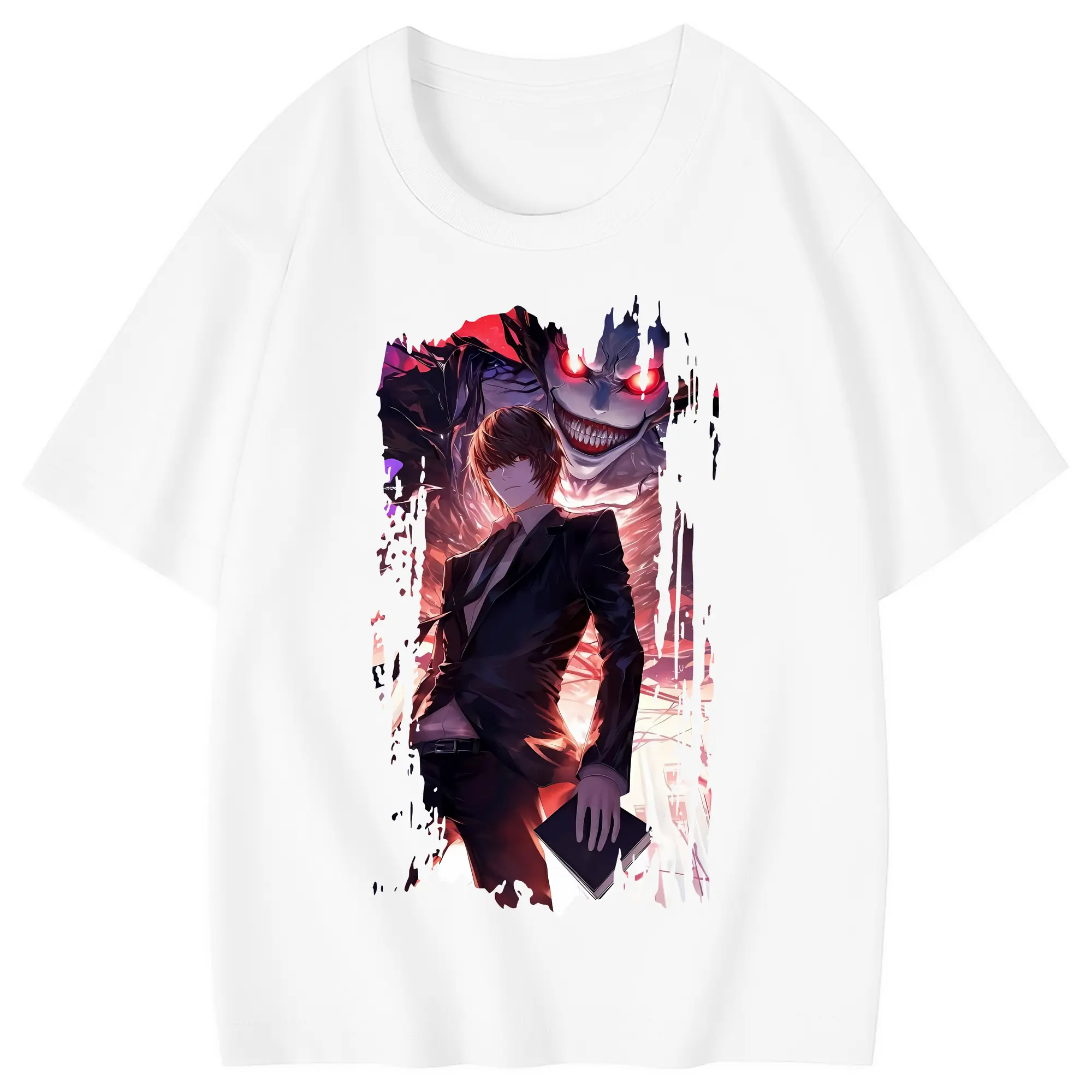 デスノート グッズ,夜神月 - 綿100％ キッズTシャツ ・ フロントプリント ・ 快適 通気性 ・ スポーツ カジュアル 散歩用