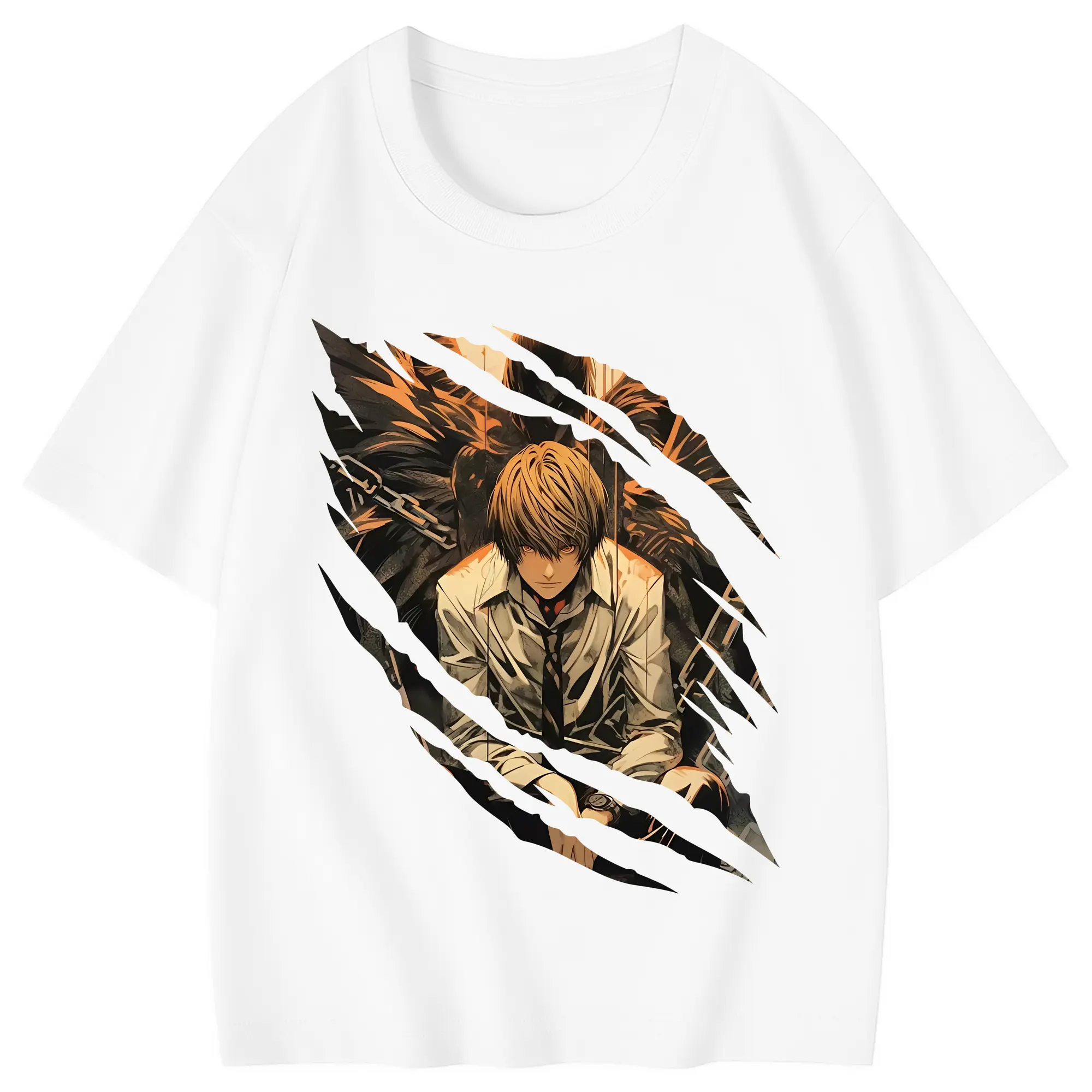 デスノート グッズ,夜神月 - 綿100％ キッズTシャツ ・ フロントプリント ・ 快適 通気性 ・ スポーツ カジュアル 散歩用