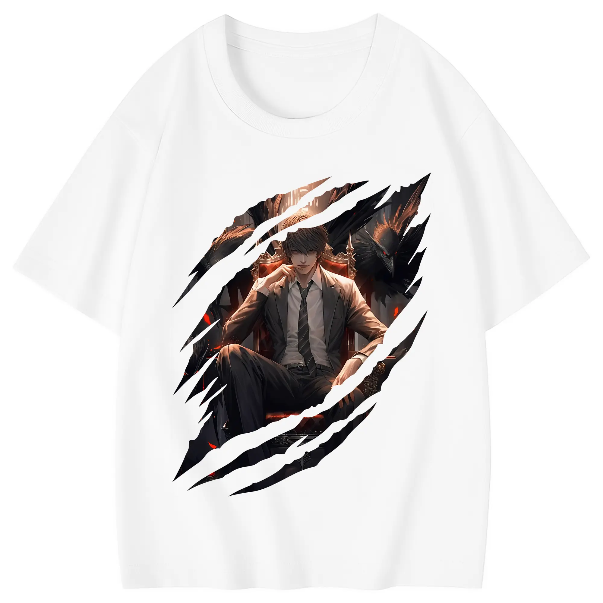 デスノート グッズ,夜神月 - 綿100％ キッズTシャツ ・ フロントプリント ・ 快適 通気性 ・ スポーツ カジュアル 散歩用