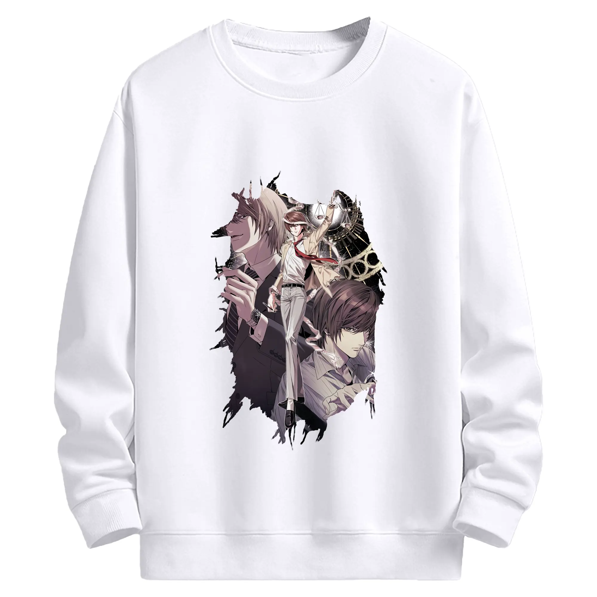 デスノート グッズ,夜神月 - 高品質 クルーネック スウェット ・ コットン59％ ポリエステル41％ ・ ユニセックス 長袖 トレーナー ・ カジュアル デイリー スポーツ 散歩用