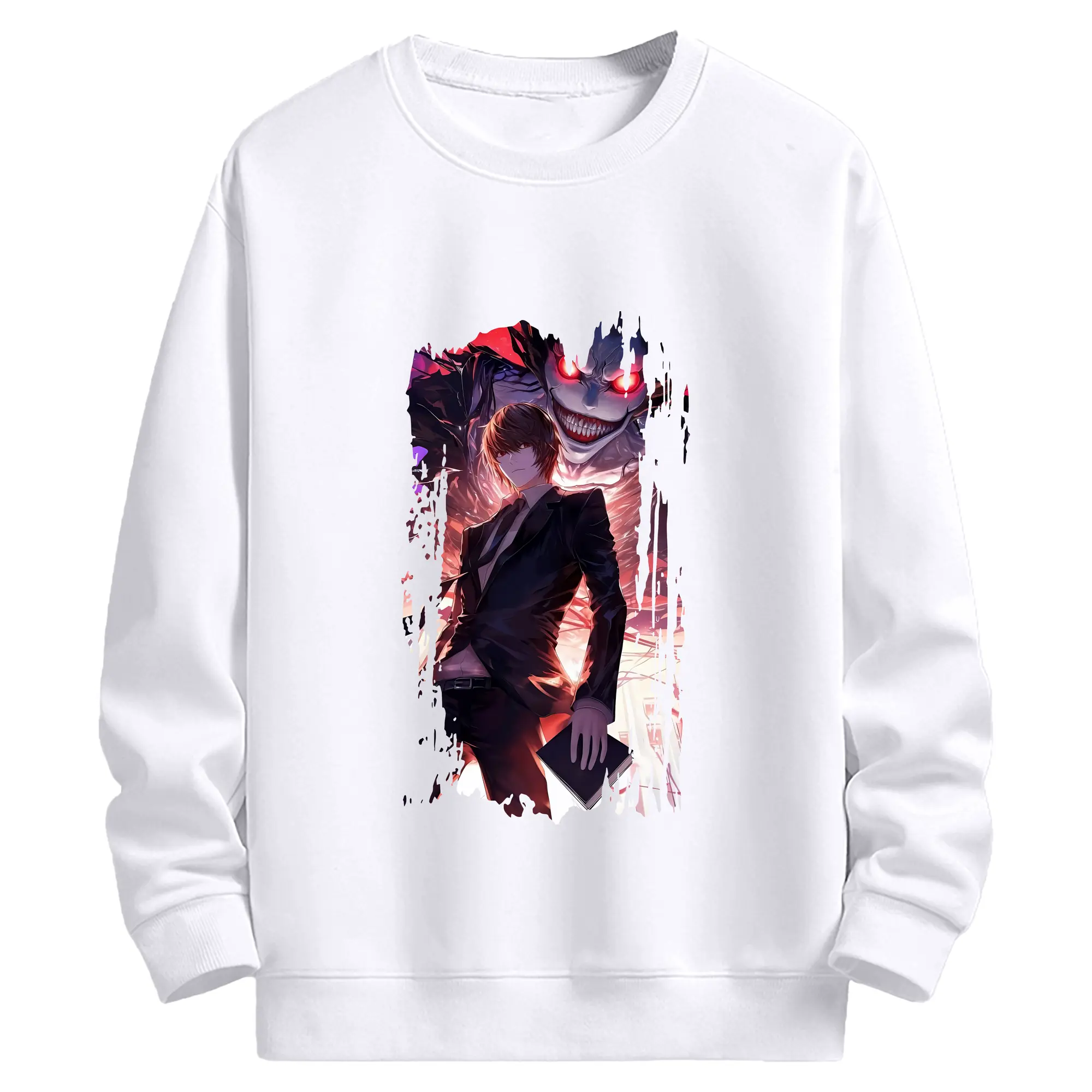 デスノート グッズ,夜神月 - 高品質 クルーネック スウェット ・ コットン59％ ポリエステル41％ ・ ユニセックス 長袖 トレーナー ・ カジュアル デイリー スポーツ 散歩用