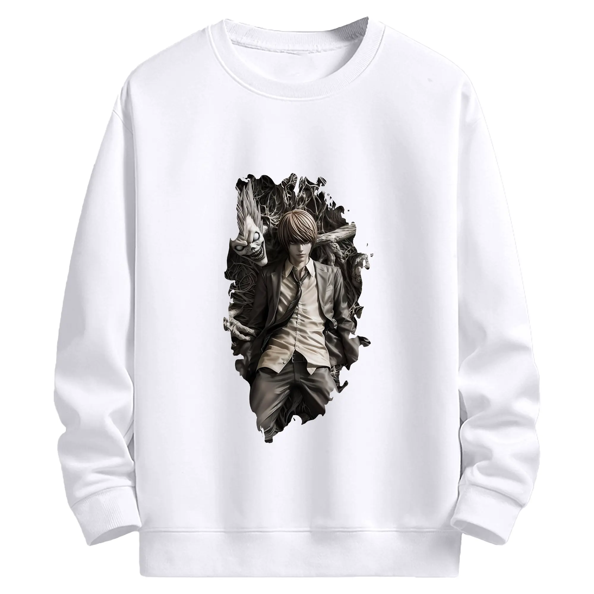 デスノート グッズ,夜神月 - 高品質 クルーネック スウェット ・ コットン59％ ポリエステル41％ ・ ユニセックス 長袖 トレーナー ・ カジュアル デイリー スポーツ 散歩用