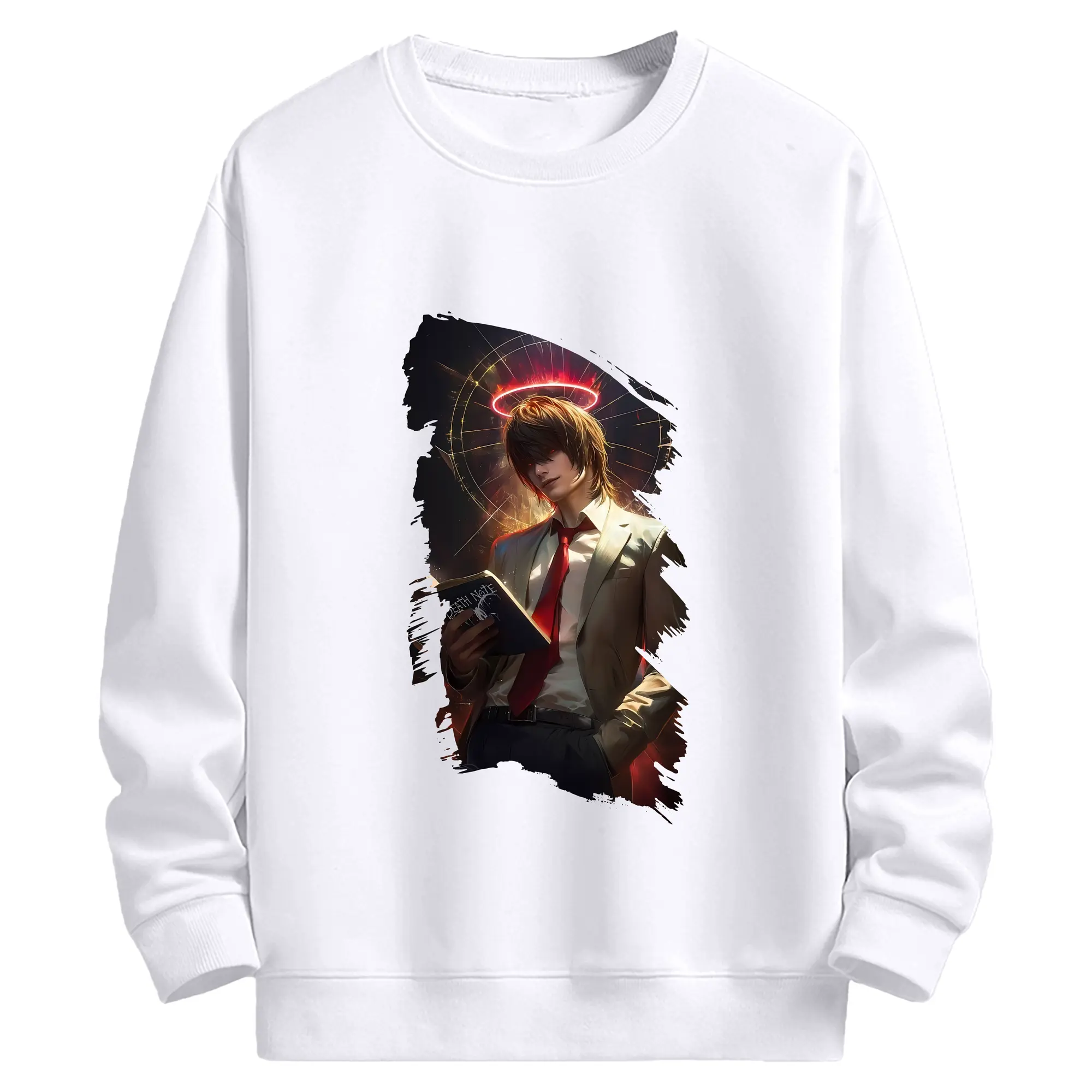 デスノート グッズ,夜神月 - 高品質 クルーネック スウェット ・ コットン59％ ポリエステル41％ ・ ユニセックス 長袖 トレーナー ・ カジュアル デイリー スポーツ 散歩用