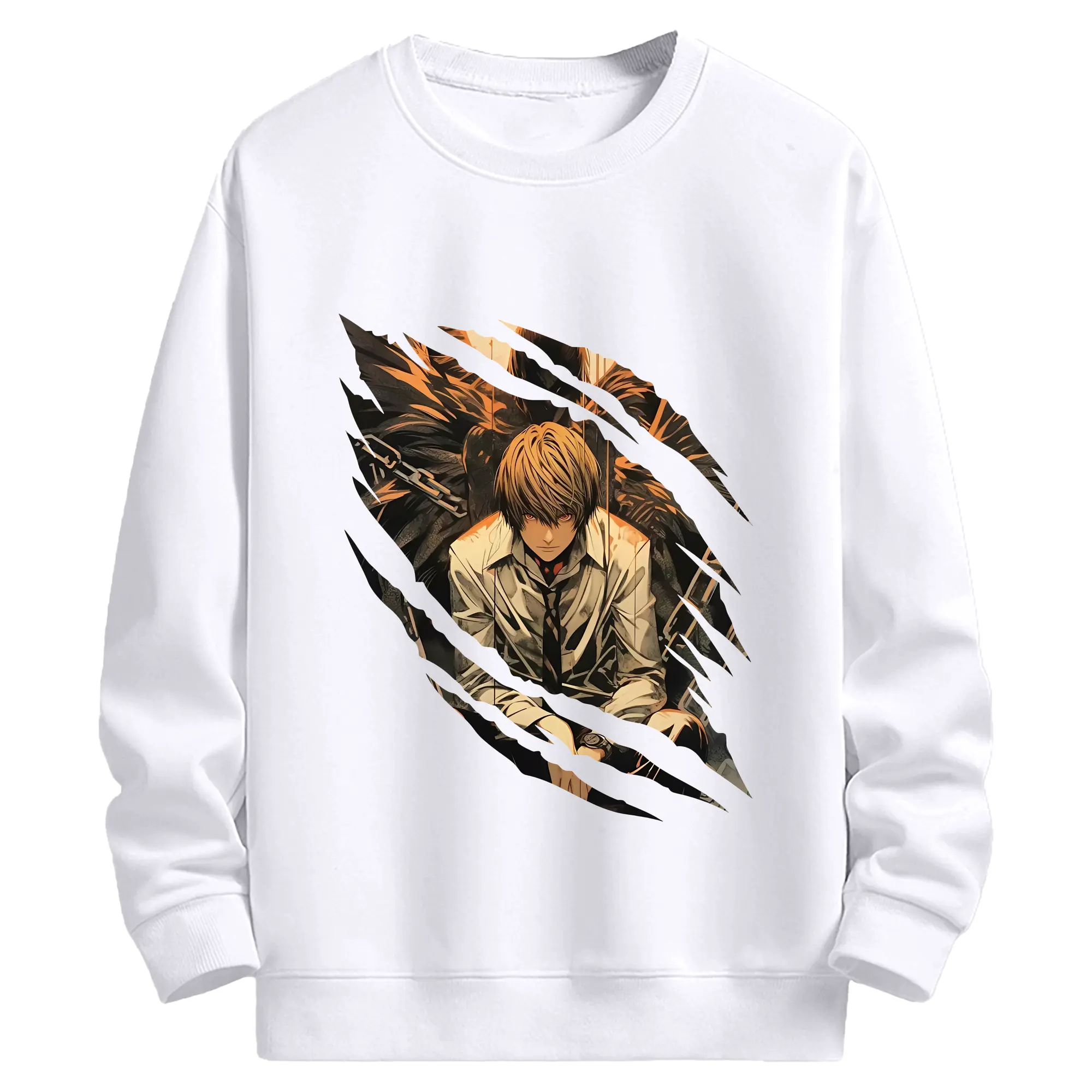 デスノート グッズ,夜神月 - 高品質 クルーネック スウェット ・ コットン59％ ポリエステル41％ ・ ユニセックス 長袖 トレーナー ・ カジュアル デイリー スポーツ 散歩用