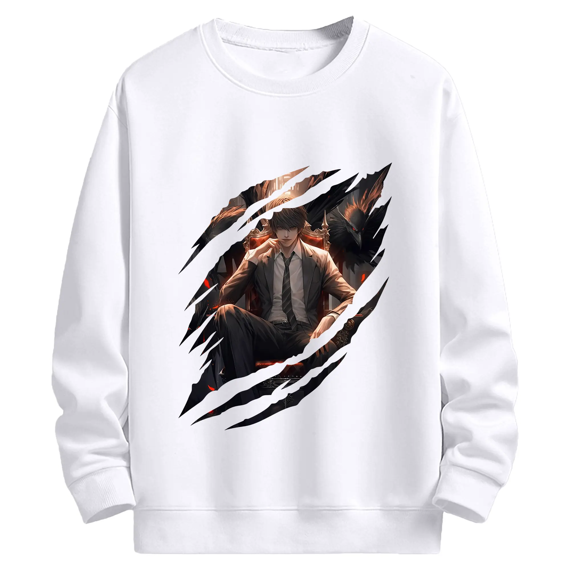 デスノート グッズ,夜神月 - 高品質 クルーネック スウェット ・ コットン59％ ポリエステル41％ ・ ユニセックス 長袖 トレーナー ・ カジュアル デイリー スポーツ 散歩用