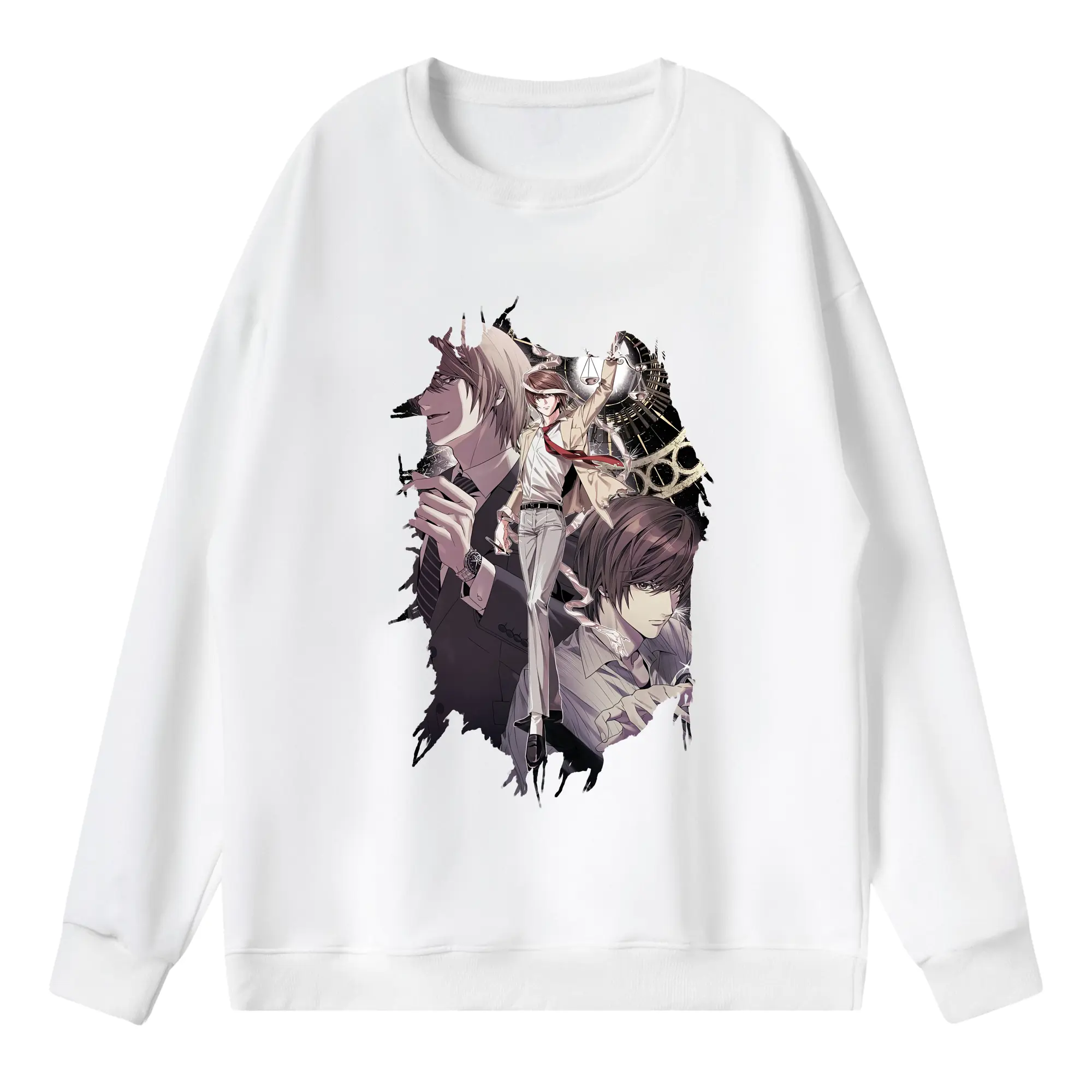 デスノート グッズ,夜神月 - 薄手 クルーネック スウェット 裏毛260g · ポリエステル 春秋向け カジュアル 男女兼用 · トレーナー デイリー スポーツ 散歩に最適