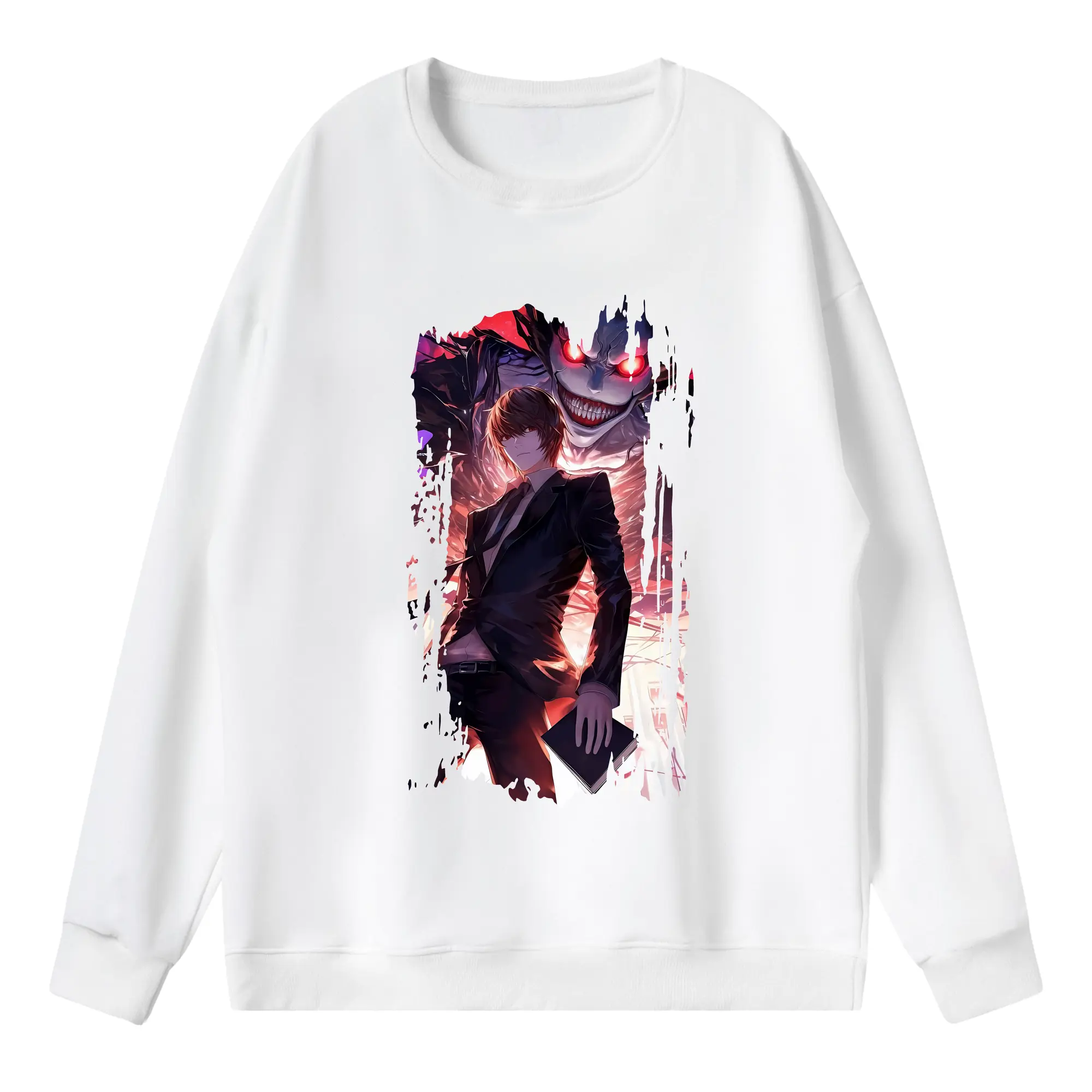 デスノート グッズ,夜神月 - 薄手 クルーネック スウェット 裏毛260g · ポリエステル 春秋向け カジュアル 男女兼用 · トレーナー デイリー スポーツ 散歩に最適