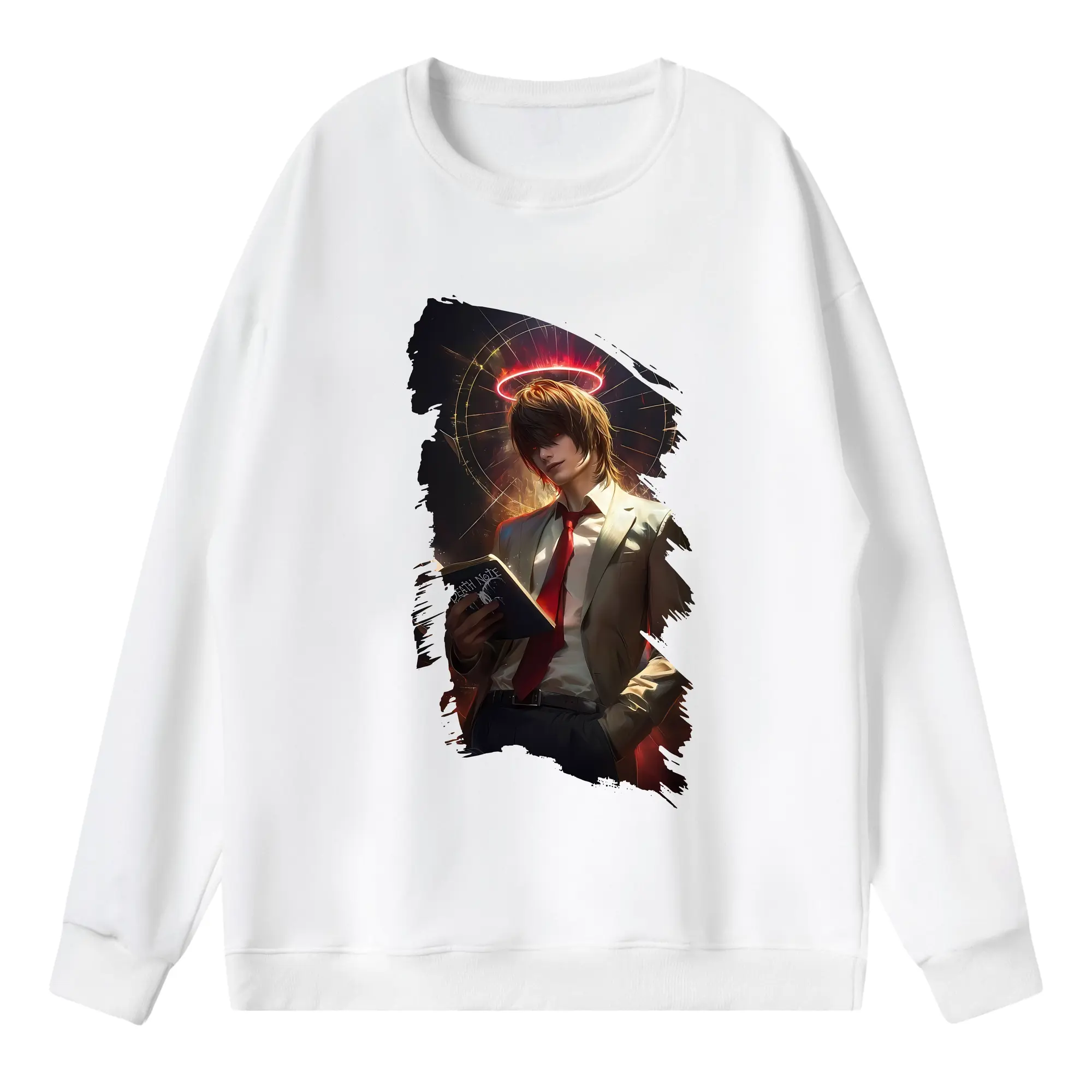 デスノート グッズ,夜神月 - 薄手 クルーネック スウェット 裏毛260g · ポリエステル 春秋向け カジュアル 男女兼用 · トレーナー デイリー スポーツ 散歩に最適
