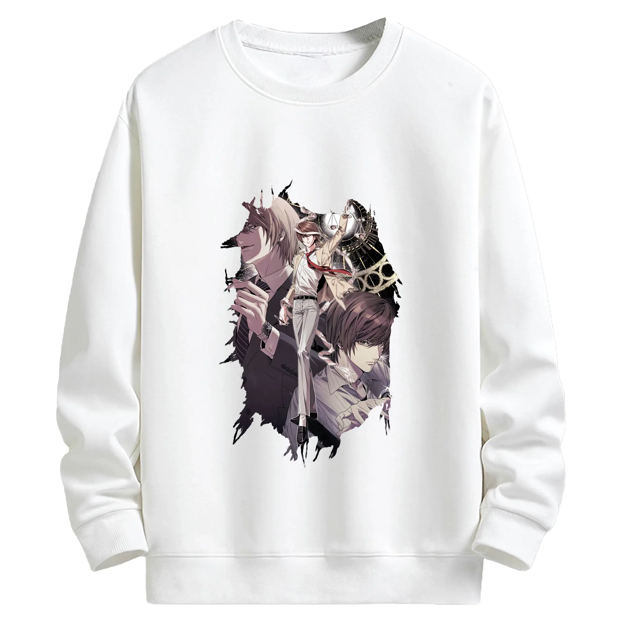 デスノート グッズ,夜神月 - キッズ クルーネックスウェットシャツ ・ フロントプリント ・ 綿80％ ポリエステル20％ ・ 快適 通学 スポーツ 日常使い お散歩用