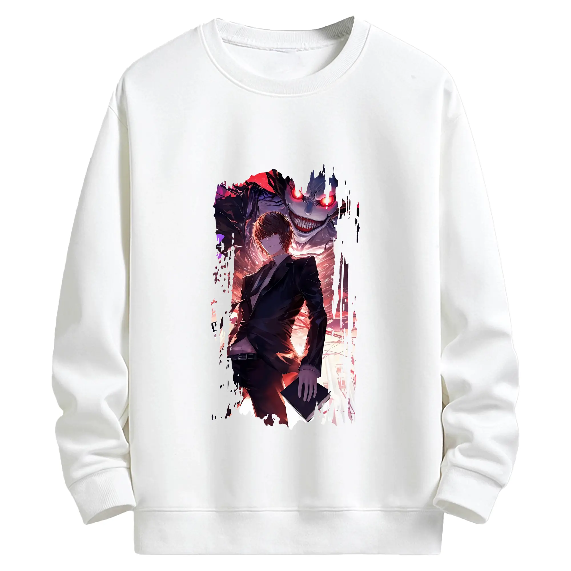 デスノート グッズ,夜神月 - キッズ クルーネックスウェットシャツ ・ フロントプリント ・ 綿80％ ポリエステル20％ ・ 快適 通学 スポーツ 日常使い お散歩用