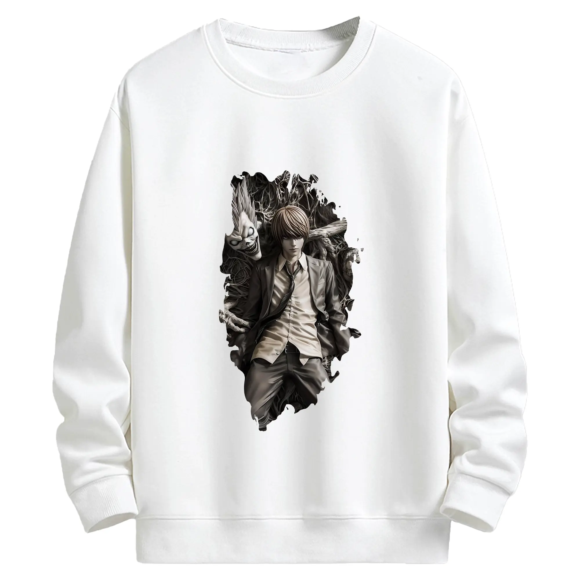 デスノート グッズ,夜神月 - キッズ クルーネックスウェットシャツ ・ フロントプリント ・ 綿80％ ポリエステル20％ ・ 快適 通学 スポーツ 日常使い お散歩用