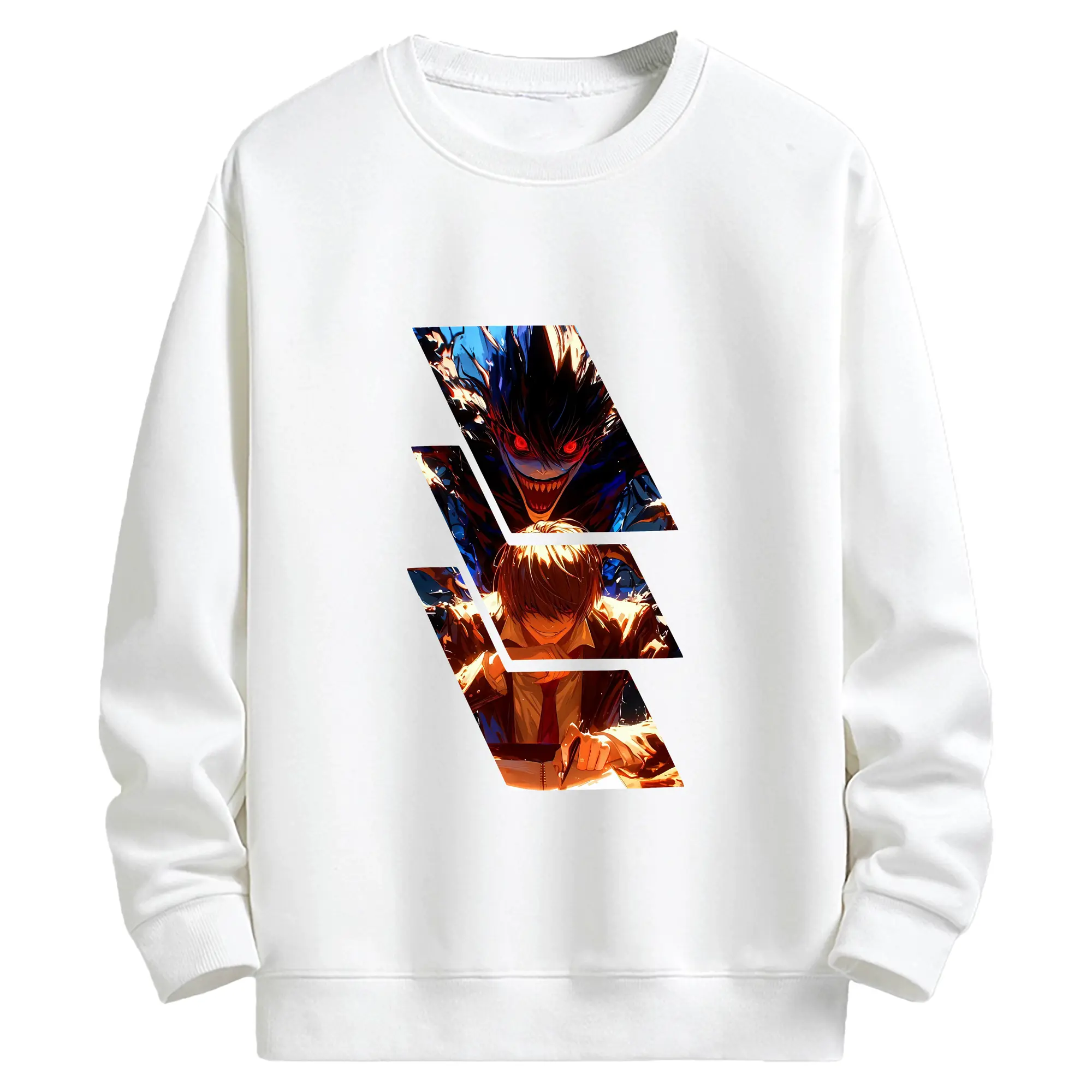 デスノート グッズ,夜神月 - キッズ クルーネックスウェットシャツ ・ フロントプリント ・ 綿80％ ポリエステル20％ ・ 快適 通学 スポーツ 日常使い お散歩用