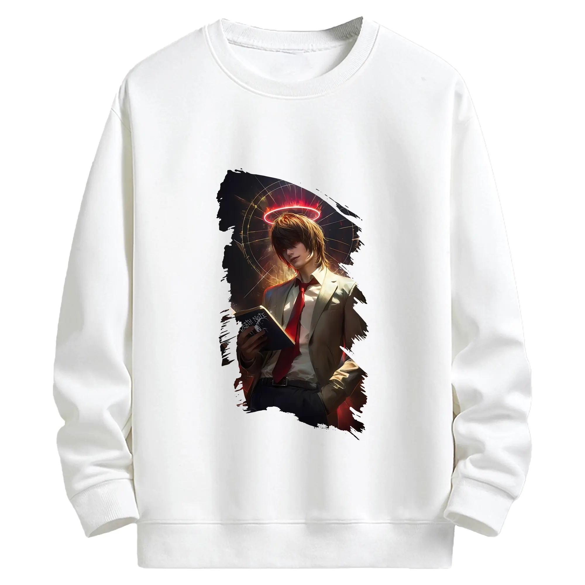 デスノート グッズ,夜神月 - キッズ クルーネックスウェットシャツ ・ フロントプリント ・ 綿80％ ポリエステル20％ ・ 快適 通学 スポーツ 日常使い お散歩用