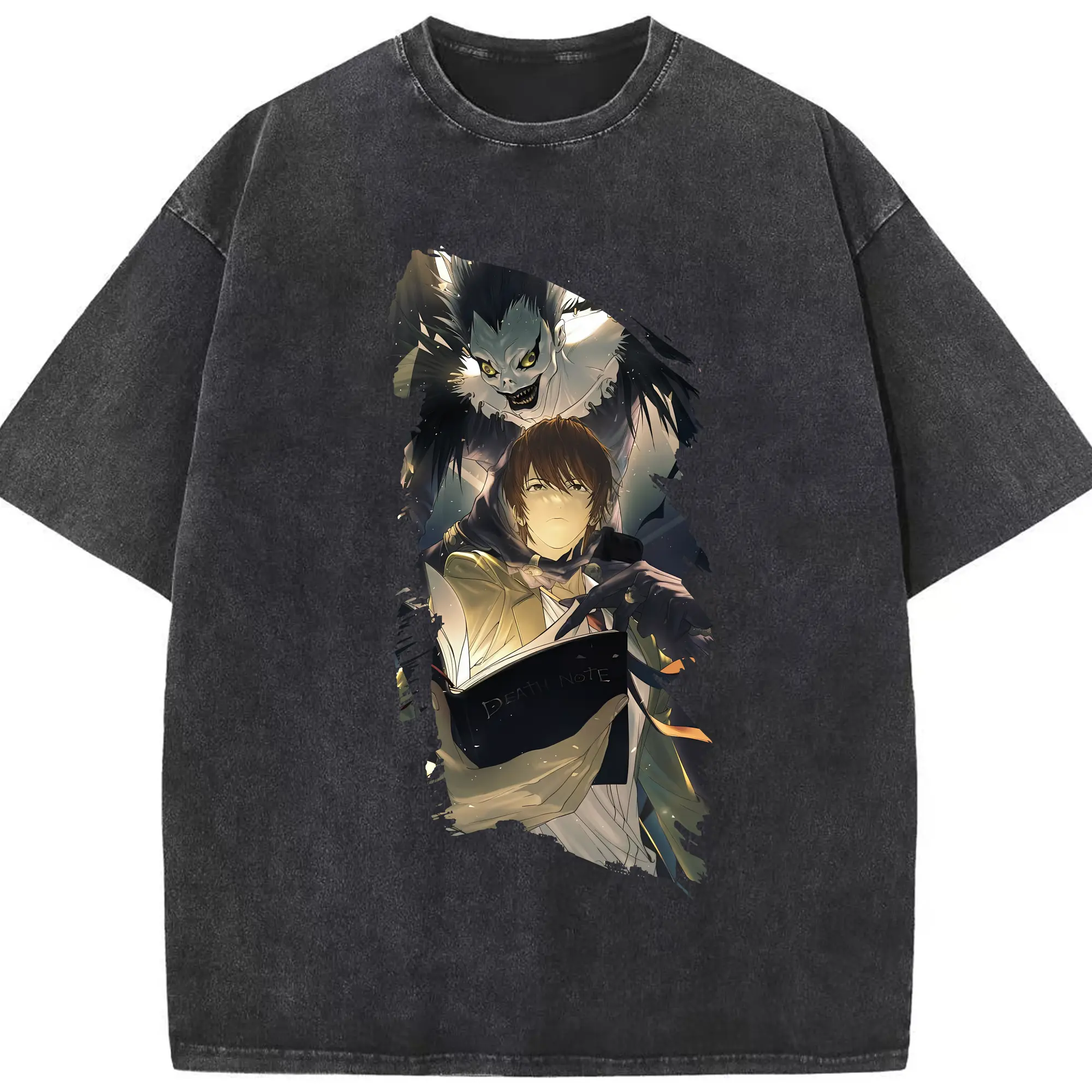 デスノート グッズ,夜神月 - 綿100％ ヴィンテージ風 半袖Tシャツ ・ フロントプリント ・ 柔らか肌触り ・ 通気性 快適 ・ スポーツ カジュアル 外出用