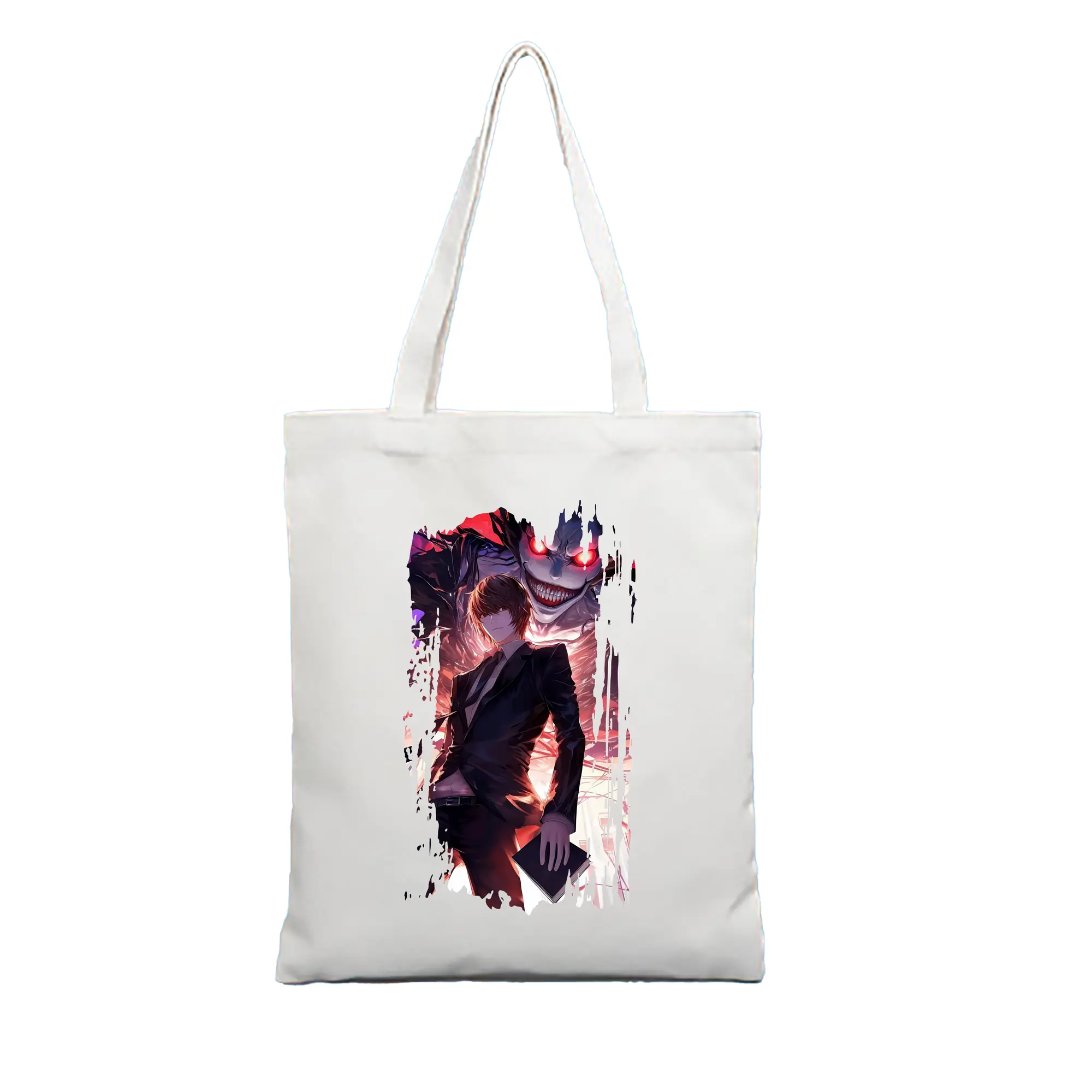 デスノート グッズ,夜神月 - 縦型キャンバス手提げバッグ（トートバッグ） ・ キャンバス素材 ・ ショッピング用 ・ 軽量 丈夫 お手入れ簡単
