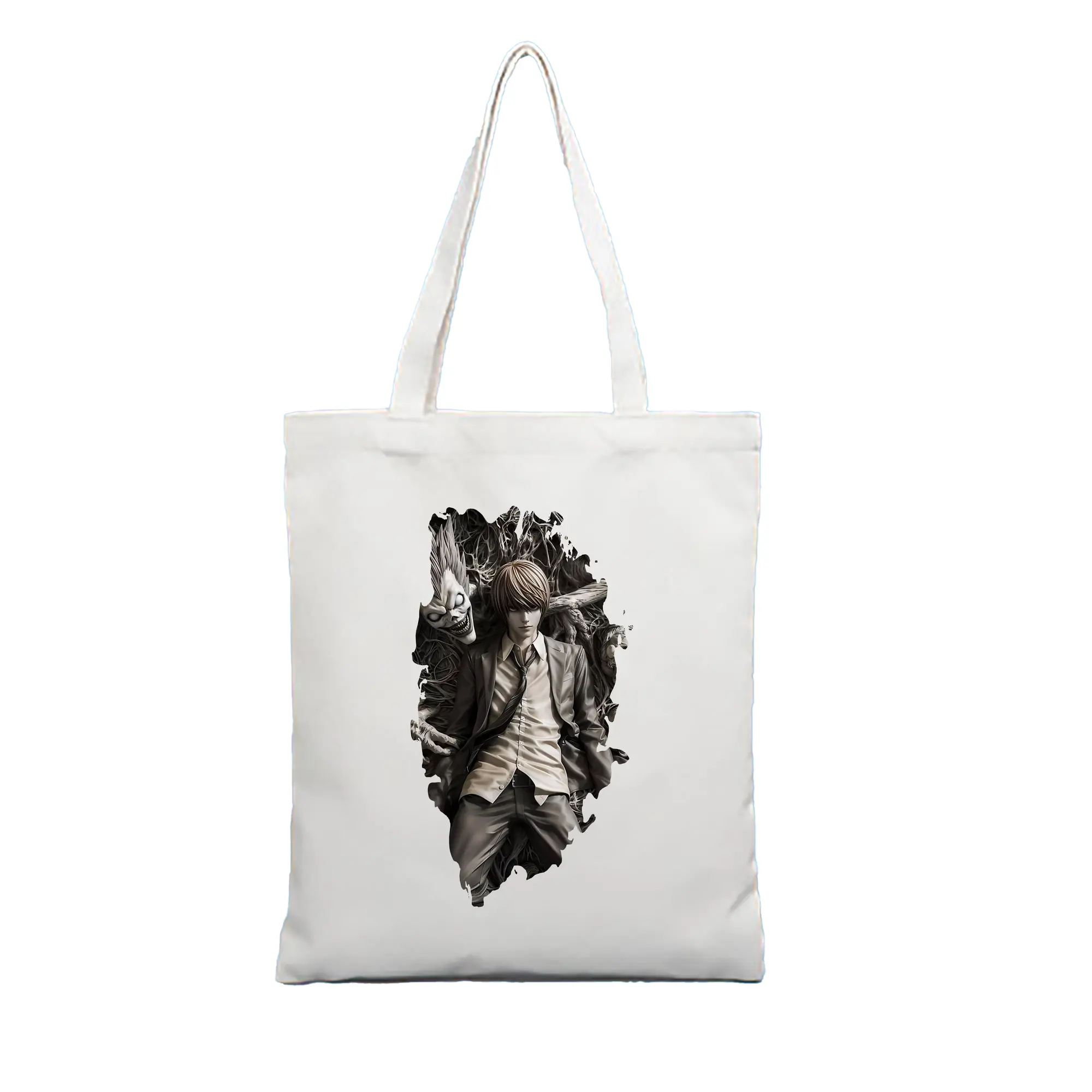 デスノート グッズ,夜神月 - 縦型キャンバス手提げバッグ（トートバッグ） ・ キャンバス素材 ・ ショッピング用 ・ 軽量 丈夫 お手入れ簡単