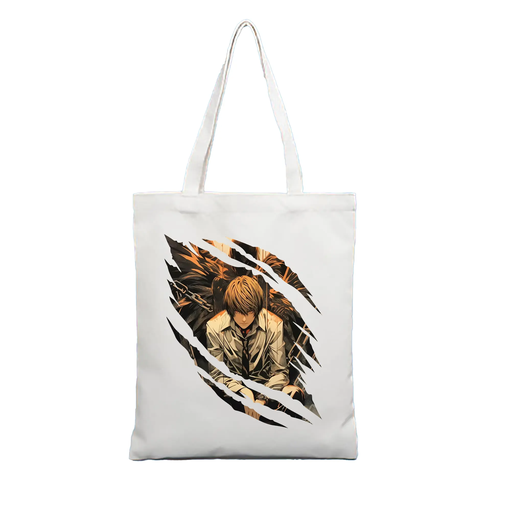 デスノート グッズ,夜神月 - 縦型キャンバス手提げバッグ（トートバッグ） ・ キャンバス素材 ・ ショッピング用 ・ 軽量 丈夫 お手入れ簡単